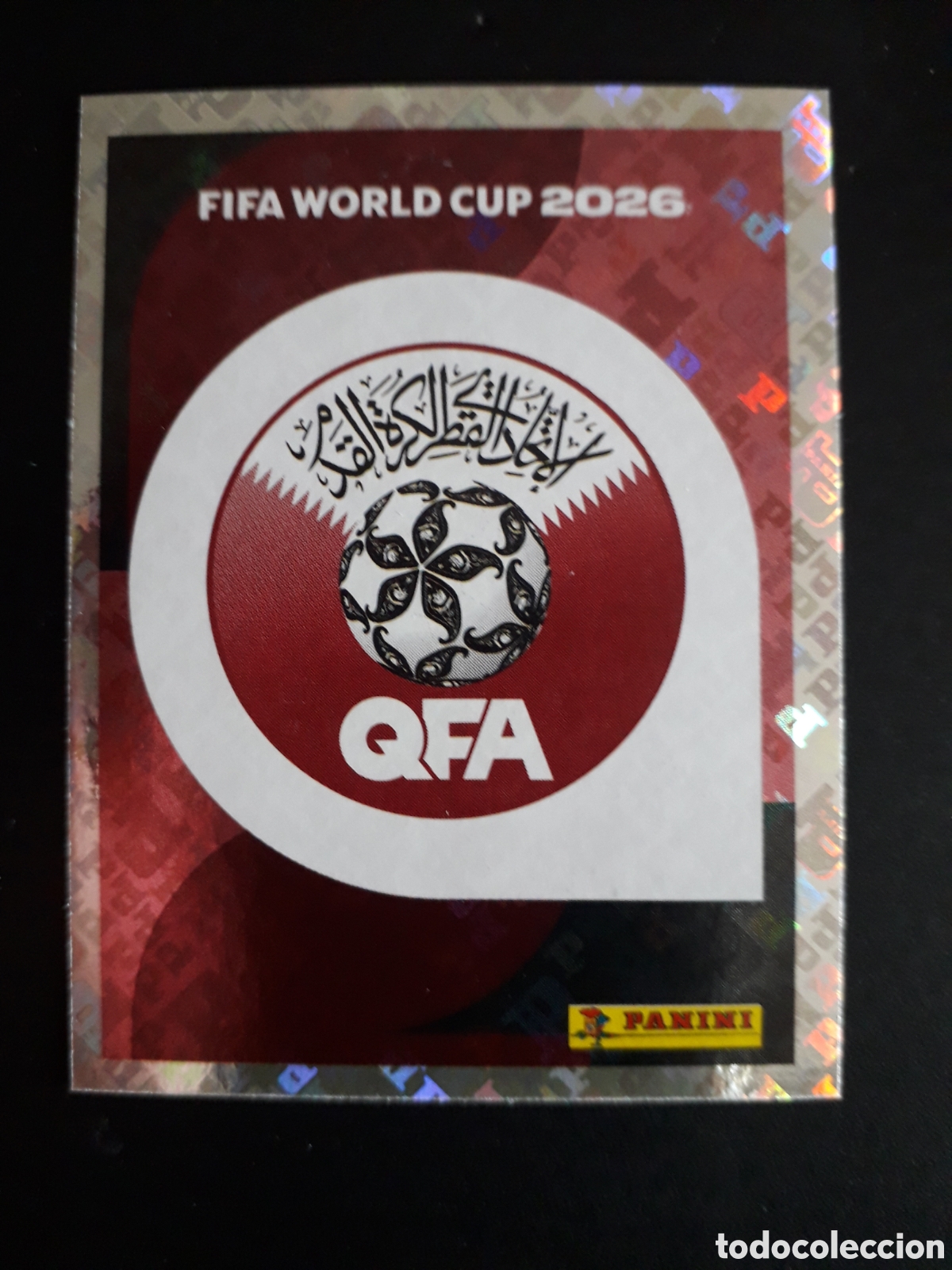 Cromos de F&uacute;tbol: ESCUDO QATAR QAT 1 MUNDIAL F&Uacute;TBOL 2026 FIFA WORLD CUP PANINI SIN PEGAR PEDIDO M&Iacute;NIMO 3&euro;