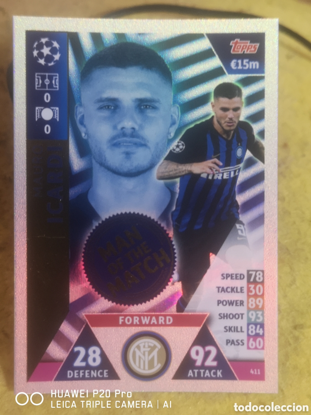Cromos de F&uacute;tbol: MATCH ATTAX UEFA CHAMPIONS LEAGUE 2018 2019 MAN OF THE MATCH 411 ICARDI - INTER MILAN