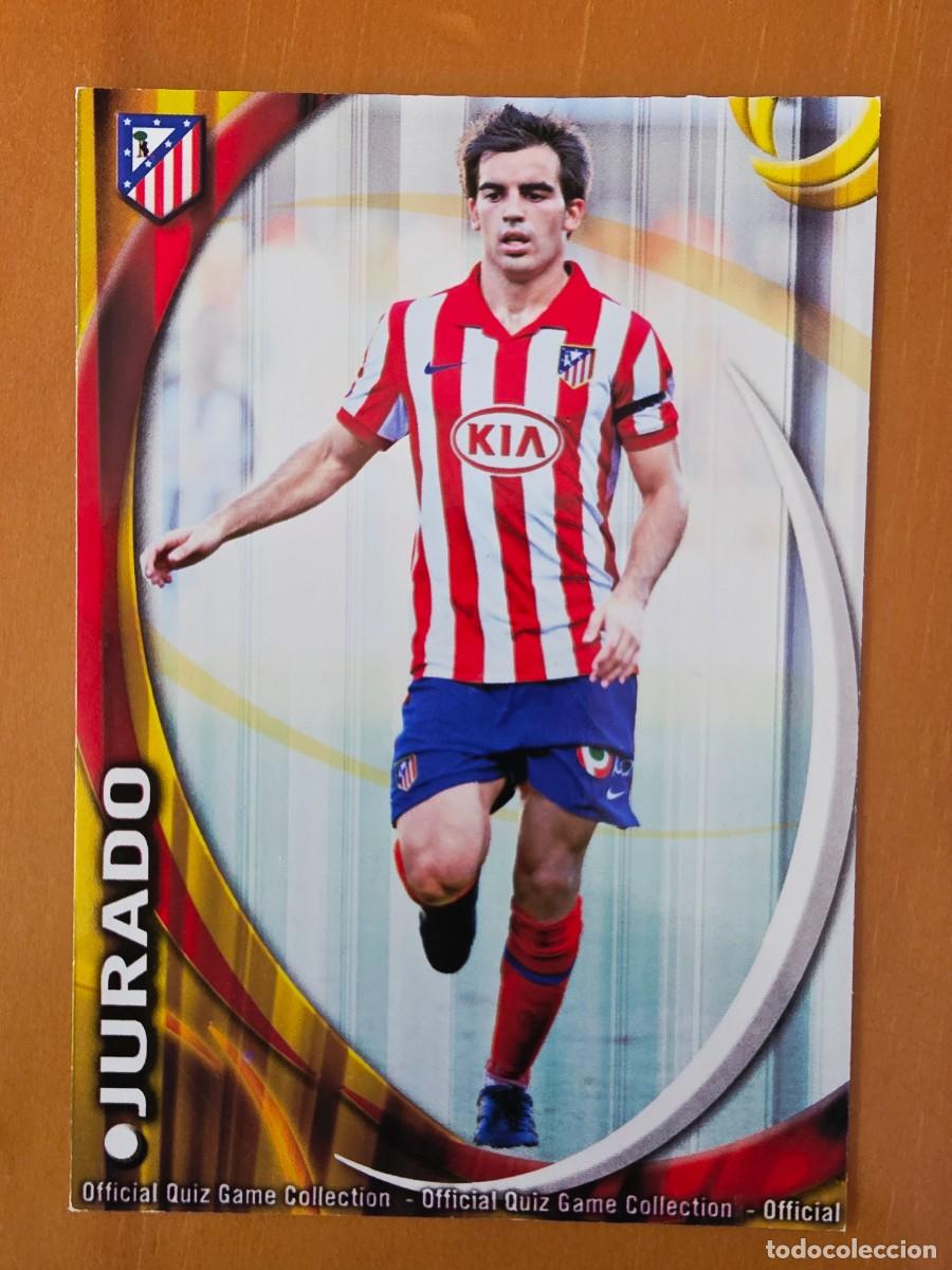 Cromos de F&uacute;tbol: 230 Jurado, Atl&eacute;tico de Madrid, corregido jugaba, Mundicromo Sport Fichas Quiz de la Liga 2010 2011