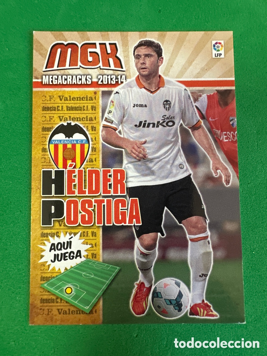Football Stickers: 491 H&Eacute;LDER POSTIGA(VALENCIA) NUEVO FICHAJE MEGACRACKS 2013-2014 13 14 PANINI TRADING CARD