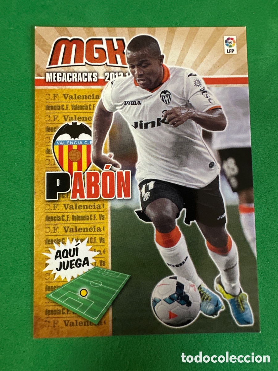Football Stickers: 497 PAB&Oacute;N (VALENCIA) NUEVO FICHAJE MEGACRACKS 2013-2014 13 14 PANINI TRADING CARD