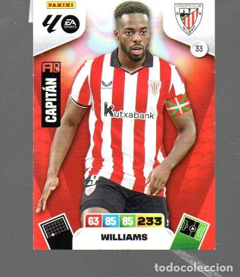 Cromos de F&uacute;tbol: CROMOS DE FUTBOL XL. ADRENALYN PANINI DEL BILBAO N&ordm; 33 WILLIAMS