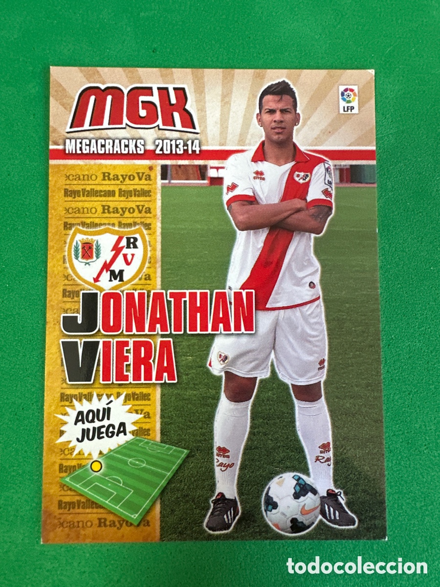 Cromos de F&uacute;tbol: 502 JONATHAN VIERA(RAYO VALLECANO) NUEVO FICHAJE MEGACRACKS 2013-2014 13 14 PANINI TRADING CARD