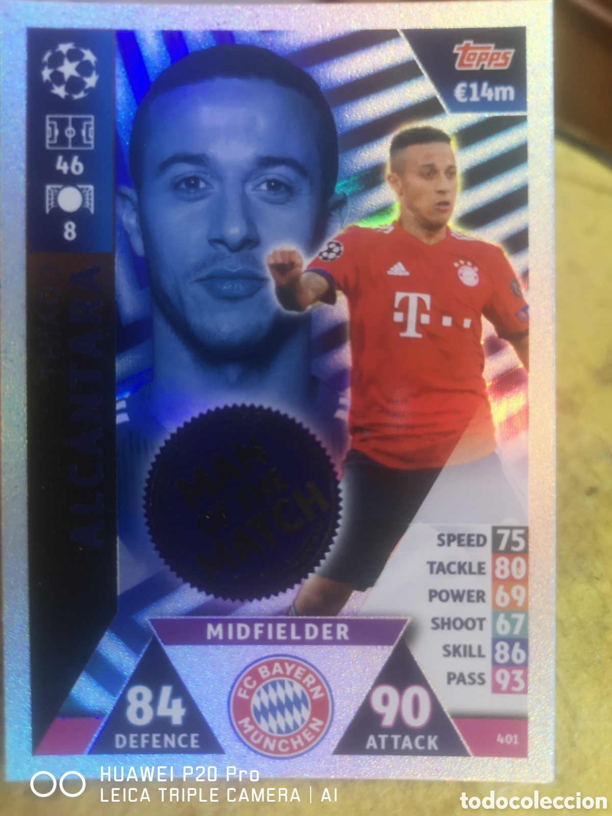 Cromos de Futebol: MATCH ATTAX UEFA CHAMPIONS LEAGUE 2018 2019 MAN OF THE MATCH THIAGO ALCANTARA 401 - BAYERN MUNCHEN