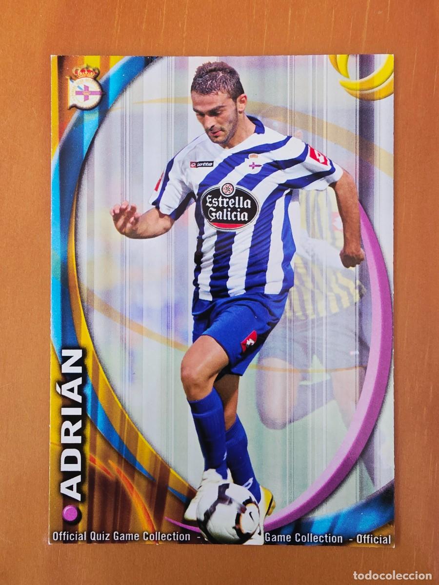 Cromos de F&uacute;tbol: 264 Adri&aacute;n L&oacute;pez, Deportivo de Coru&ntilde;a, corregido, Mundicromo Sport Fichas Quiz de la Liga 2010 2011