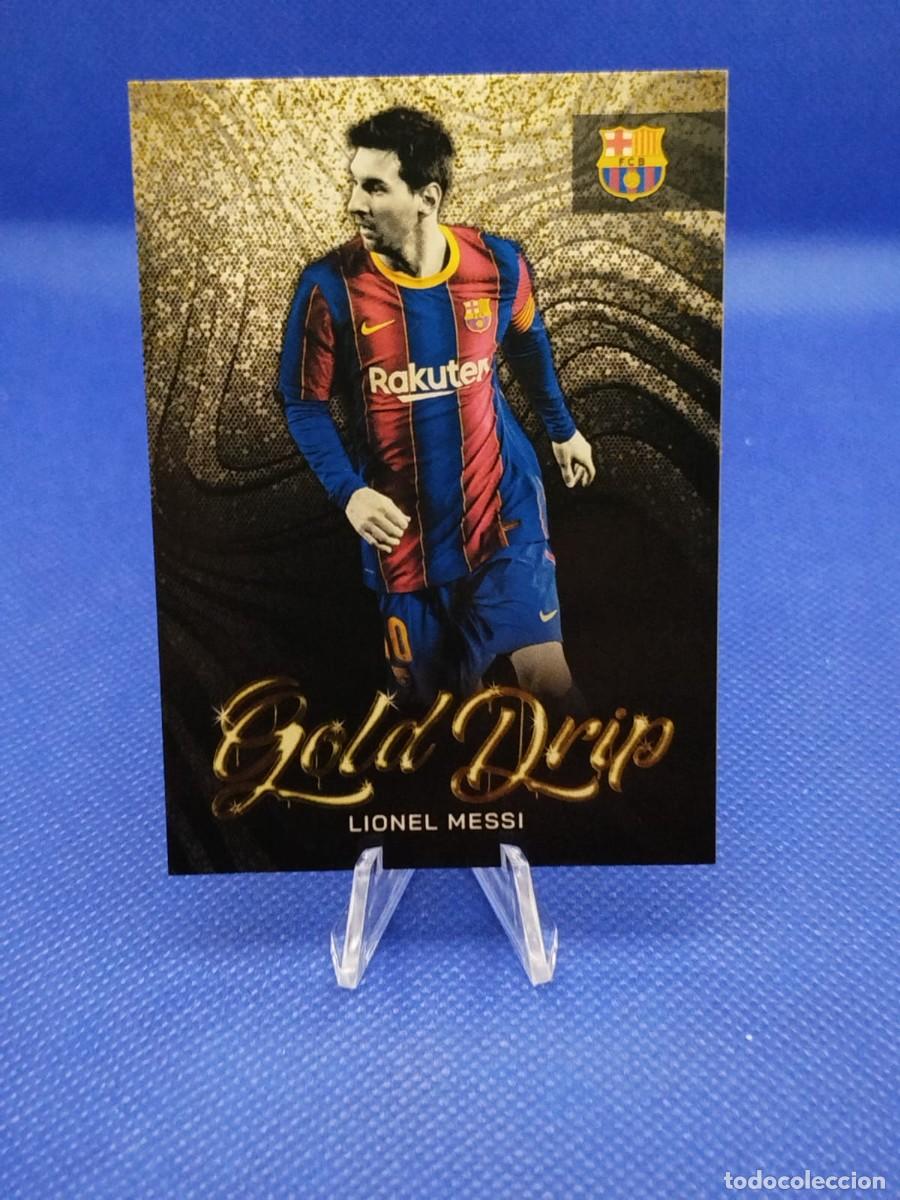 Cromos de F&uacute;tbol: #50 LIONEL MESSI 2022 2023 TOPPS FC BARCELONA TEAM SET 22 23 &rdquo;GOLD DRIP&rdquo;