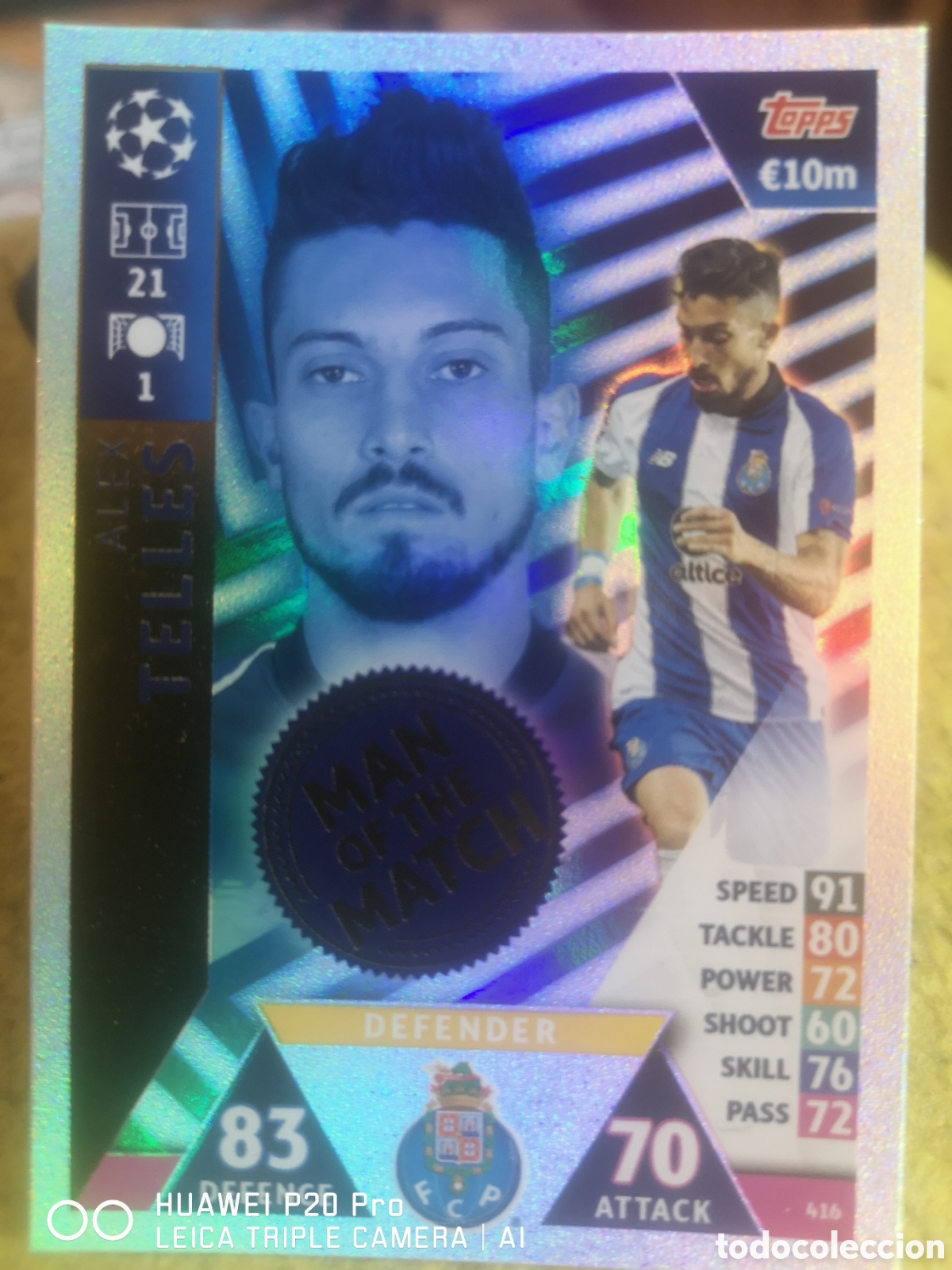 Cromos de F&uacute;tbol: MATCH ATTAX UEFA CHAMPIONS LEAGUE 2018 2019 MAN OF THE MATCH 416 ALEX TELLES - OPORTO