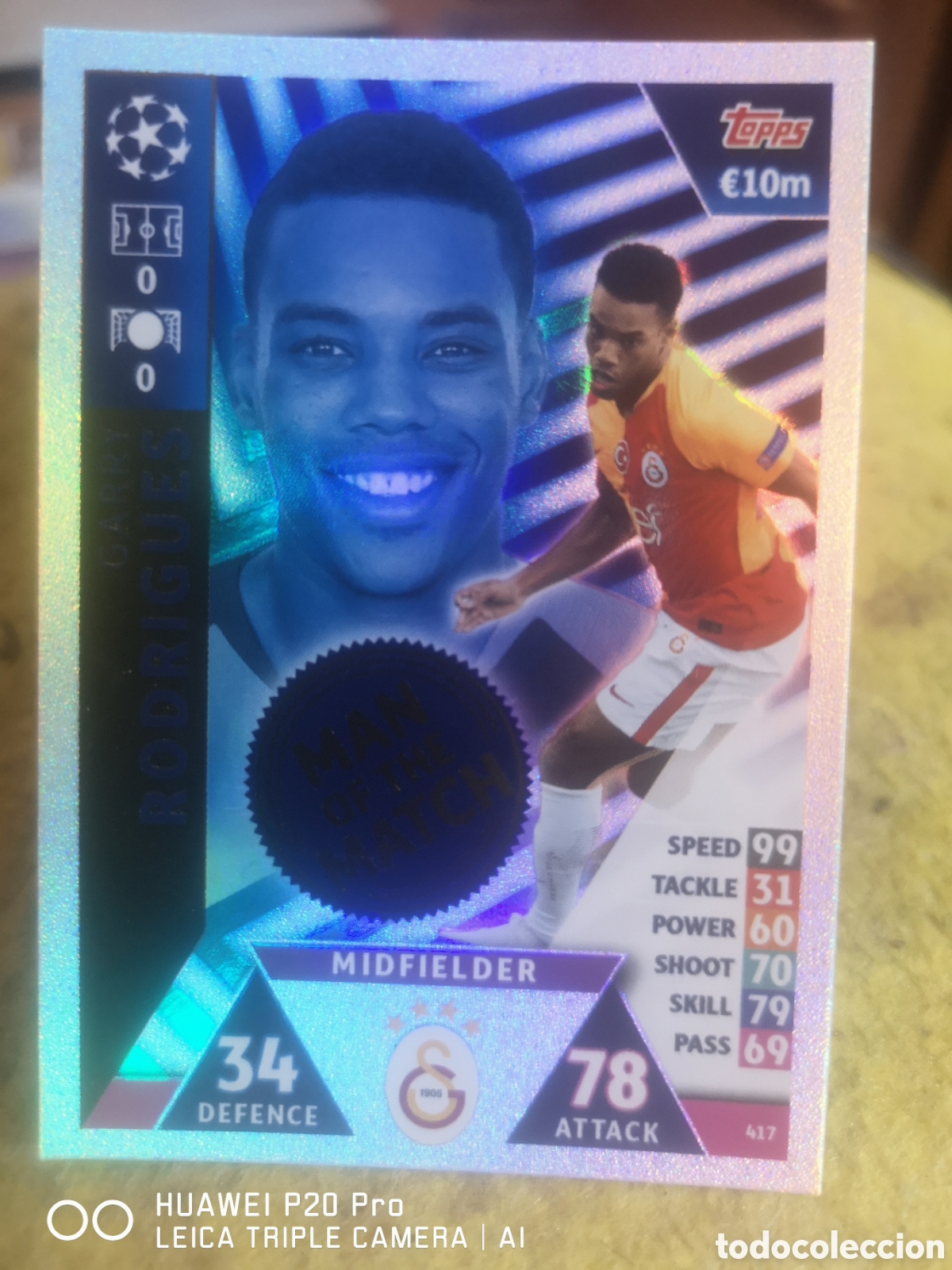 Cromos de F&uacute;tbol: MATCH ATTAX UEFA CHAMPIONS LEAGUE 2018 2019 MAN OF THE MATCH 417 GARRY RODRIGUES - GALATASARAY
