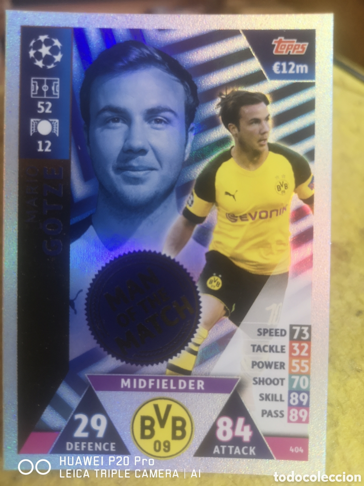 Cromos de F&uacute;tbol: MATCH ATTAX UEFA CHAMPIONS LEAGUE 2018 2019 MAN OF THE MATCH 404 MARIO GOTZE - BORUSSIA BORTMUND