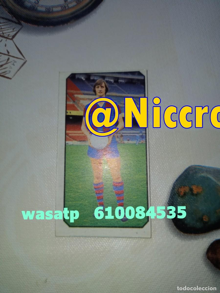 Cromos de F&uacute;tbol: cromo de cruyff barcelona 1977 1978 liga ediciones este sin pegar en muy buen estado