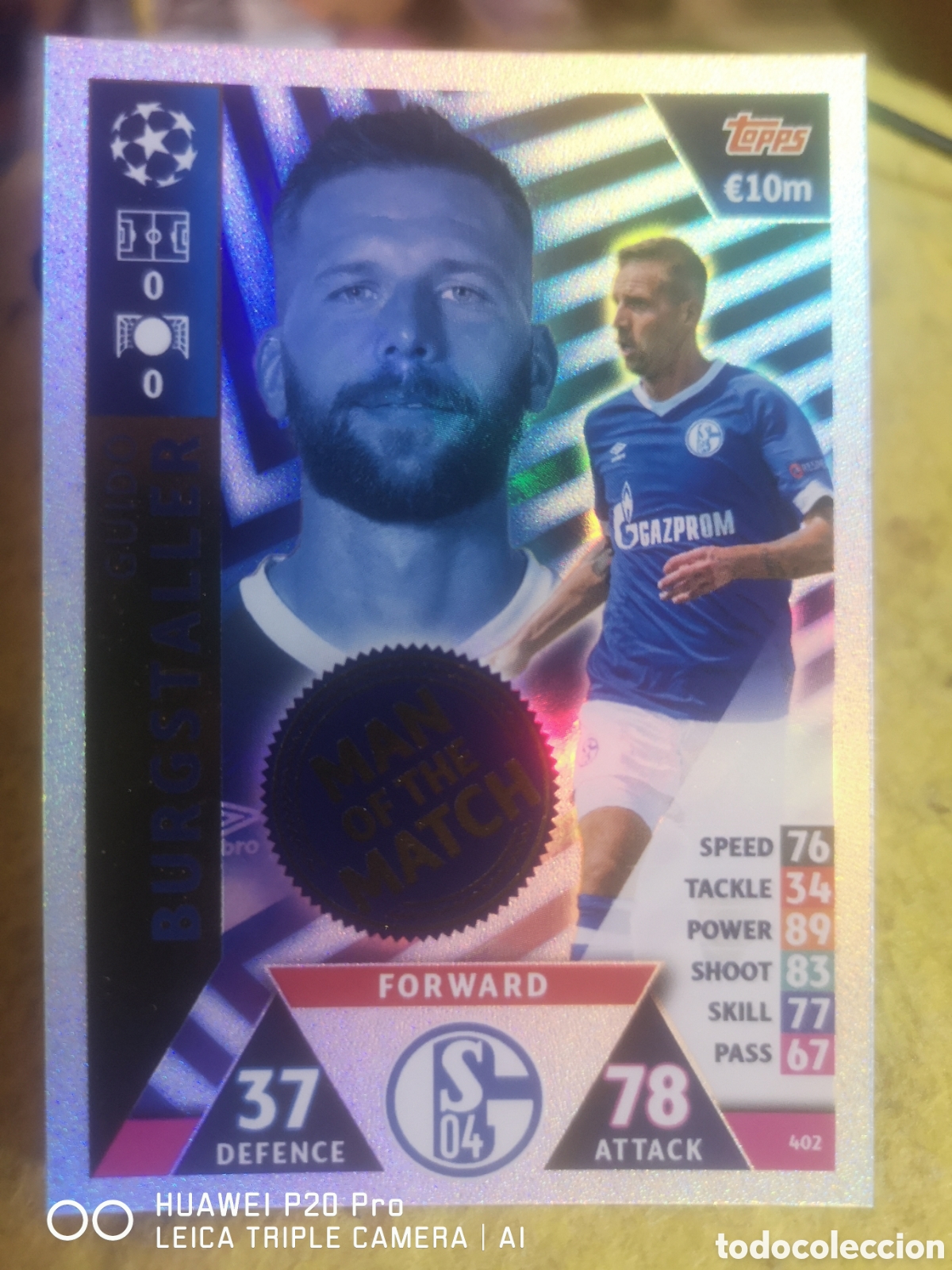 Cromos de F&uacute;tbol: MATCH ATTAX UEFA CHAMPIONS LEAGUE 2018 2019 MAN OF THE MATCH 402 BURGSTALLER - SCHALKE 04