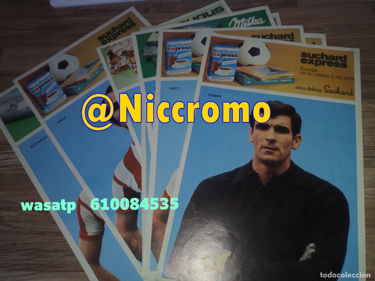 Cromos de F&uacute;tbol: 8 cromos posters del ath bilbao a&ntilde;os 70s miden 28 centimetros,gaceta del norte hay 1 repe sin pegar