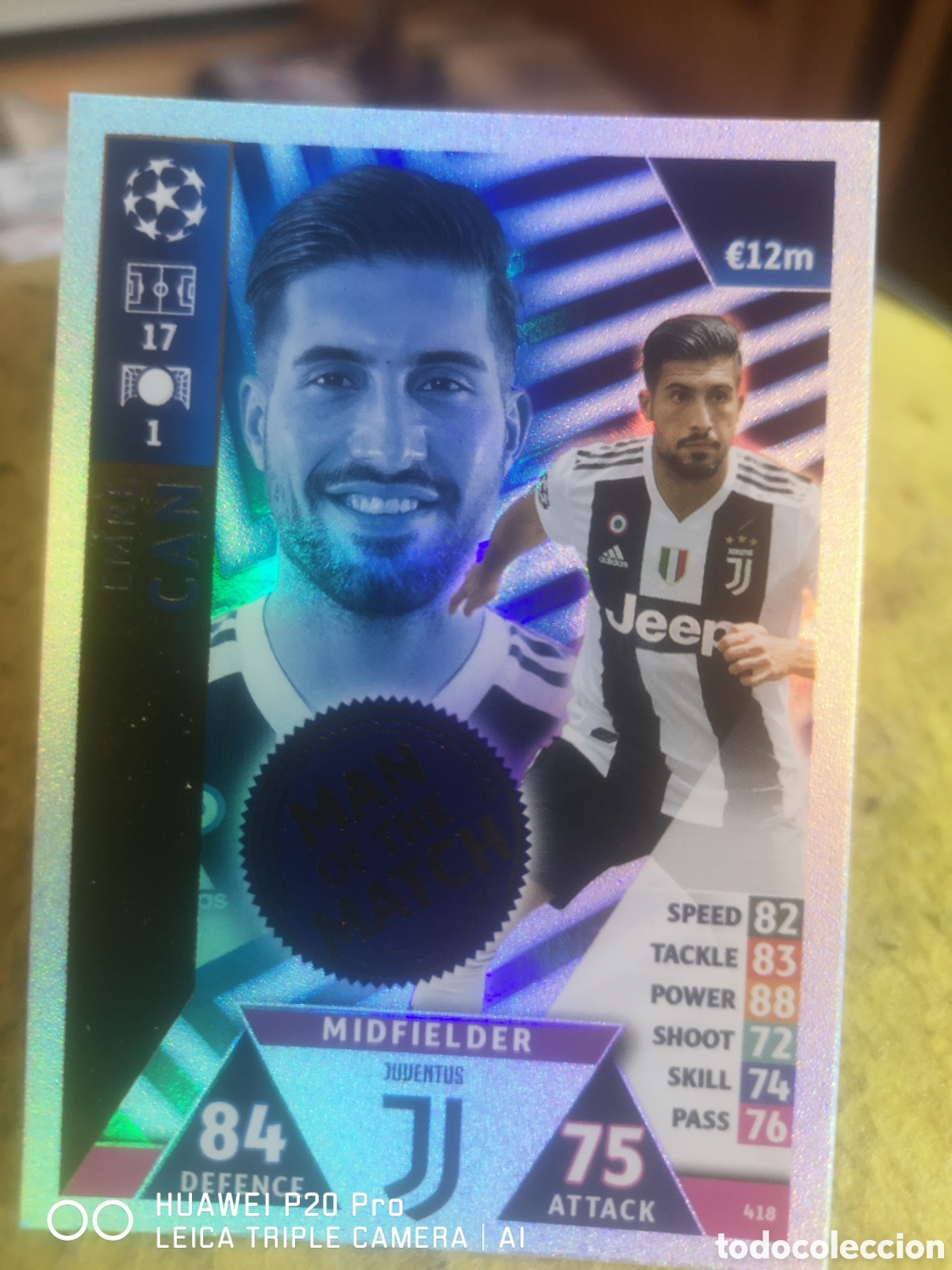 Cromos de F&uacute;tbol: MATCH ATTAX UEFA CHAMPIONS LEAGUE 2018 2019 MAN OF THE MATCH 418 EMRE CAN - JUVENTUS