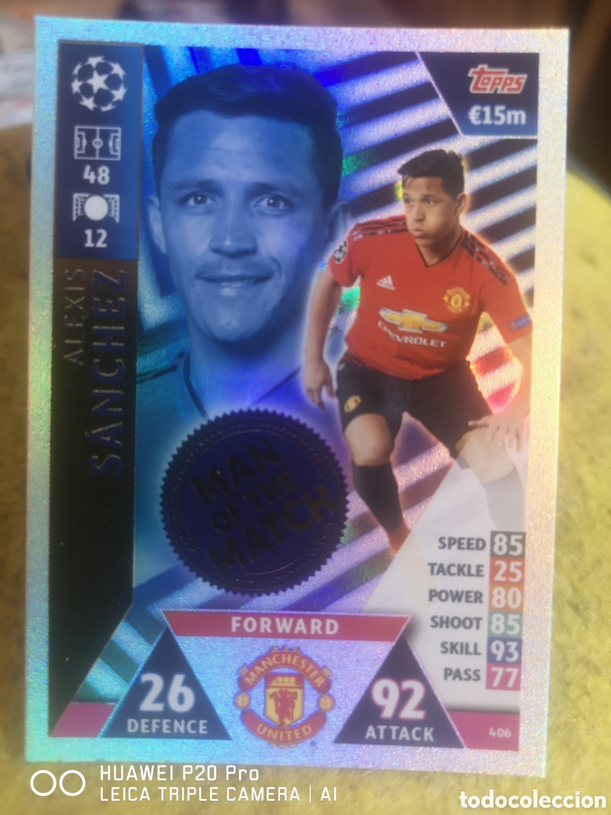 Football Stickers: MATCH ATTAX UEFA CHAMPIONS LEAGUE 2018 2019 MAN OF THE MATCH 406 ALEXIS SANCHEZ - MANCHESTER UNITED