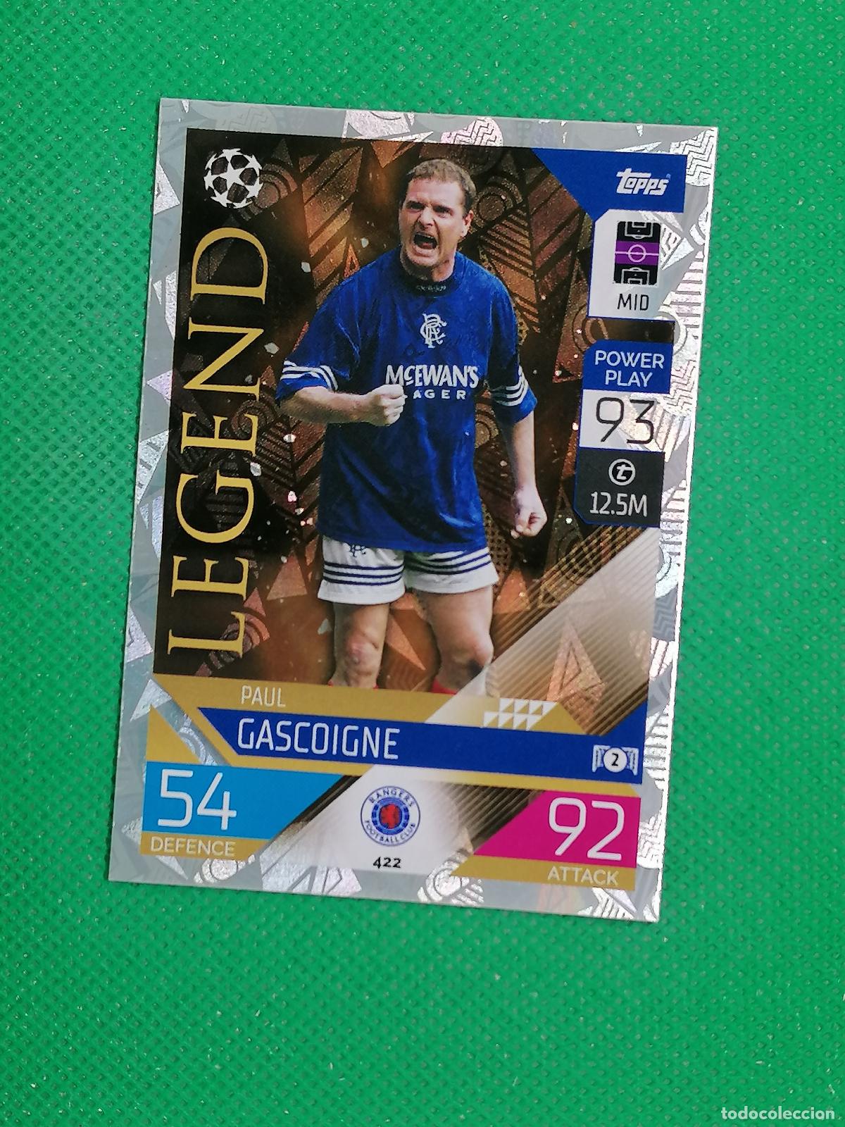 Cromos de F&uacute;tbol: 422 PAUL GASCOIGNE RANGERS LEGEND ⚽ TOPPS MATCH ATTAX CHAMPIONS 2022 2023 22 23 ⚽