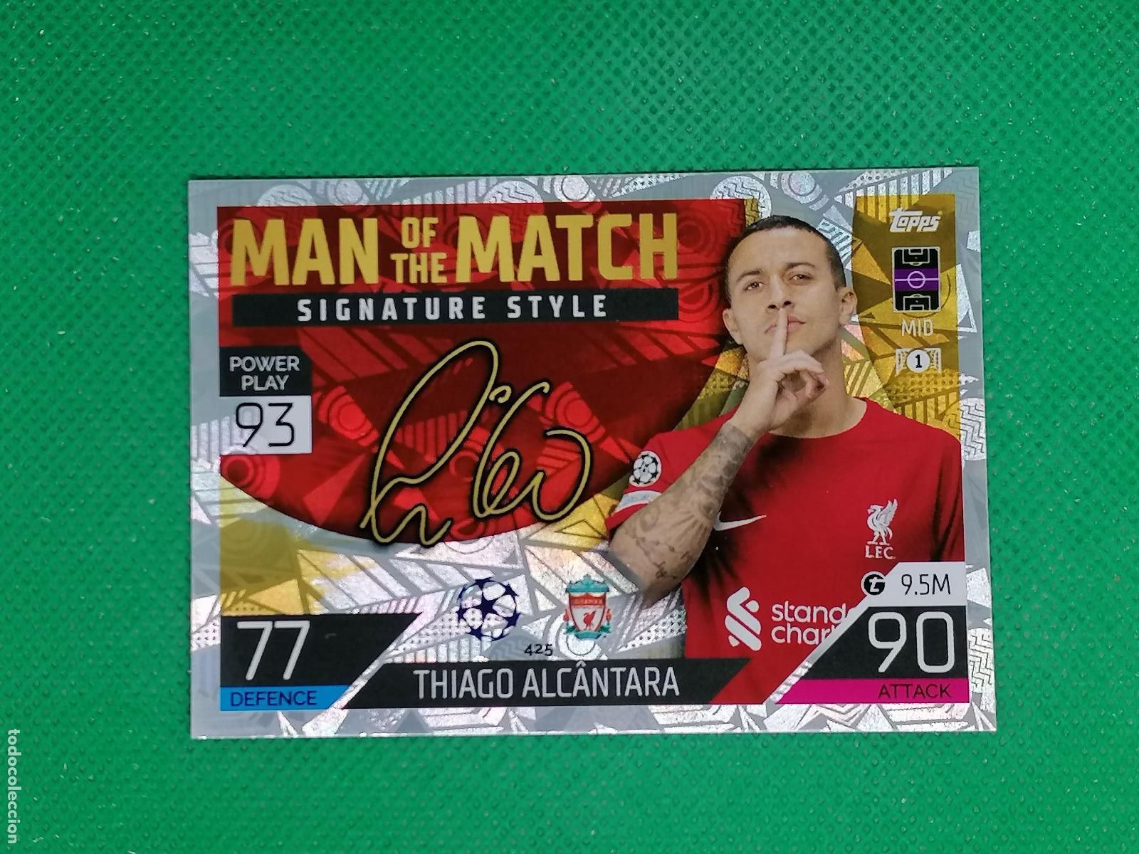 Cromos de F&uacute;tbol: 425 THIAGO ALCANTARA LIVERPOOL MAN MATCH SIGNATURE ⚽ TOPPS MATCH ATTAX CHAMPIONS 2022 2023 22 23 ⚽