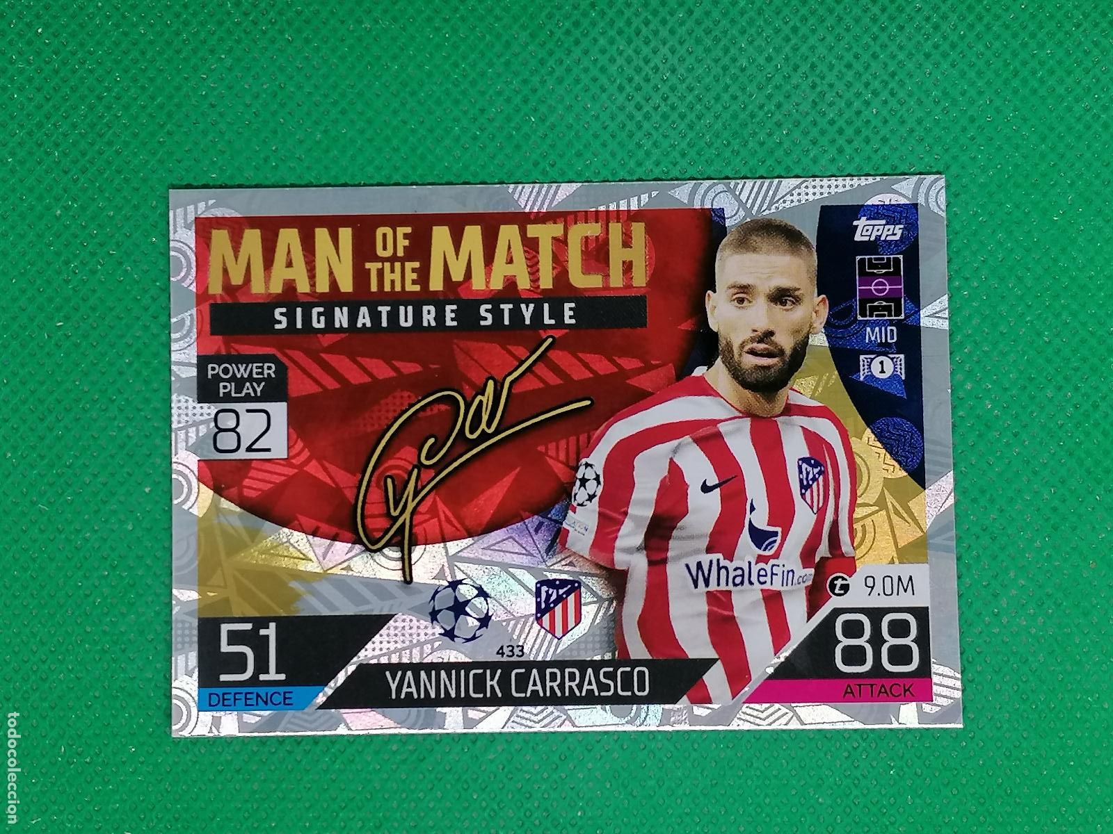Cromos de F&uacute;tbol: 433 YANNICK CARRASCO ATLETICO MADRID MATCH SIGNATURE ⚽ TOPPS MATCH ATTAX CHAMPIONS 2022 2023 22 23 ⚽