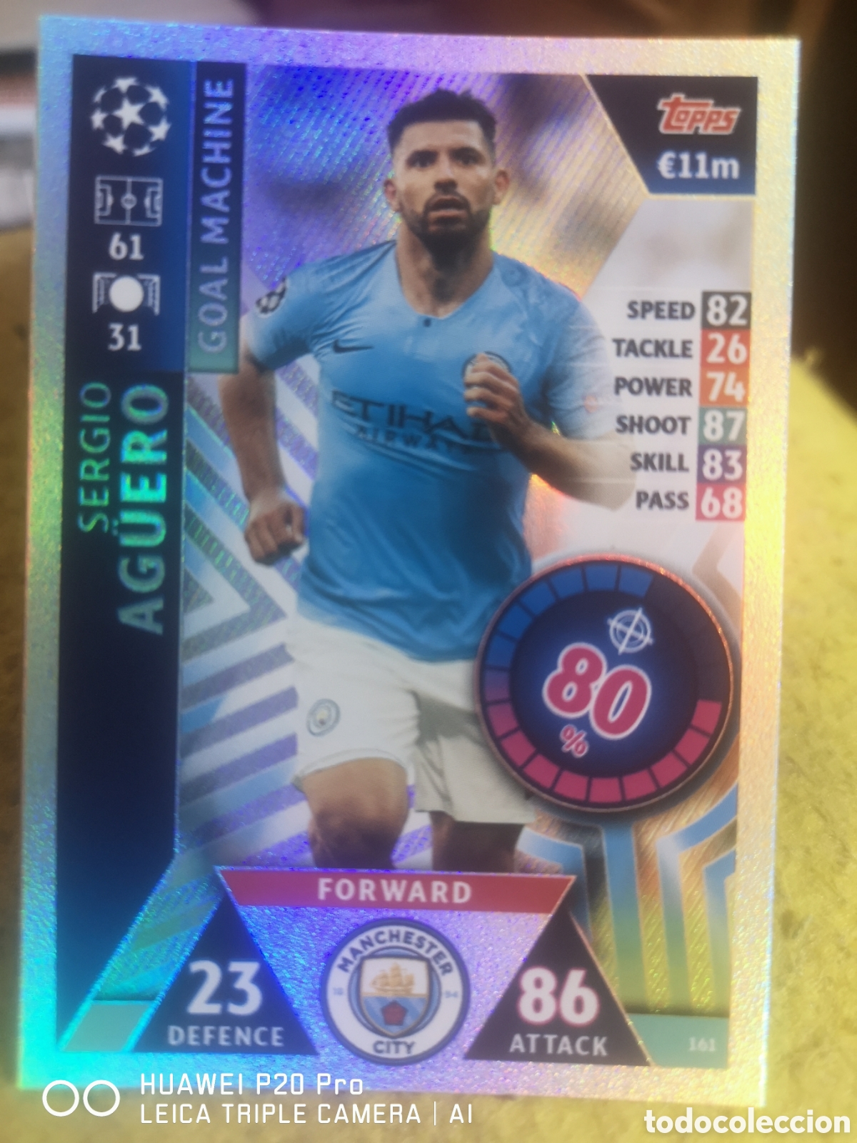 Cromos de F&uacute;tbol: MATCH ATTAX UEFA CHAMPIONS LEAGUE 2018 2019 GOAL MACHINE 161 SERGIO AGUERO - MANCHESTER CITY