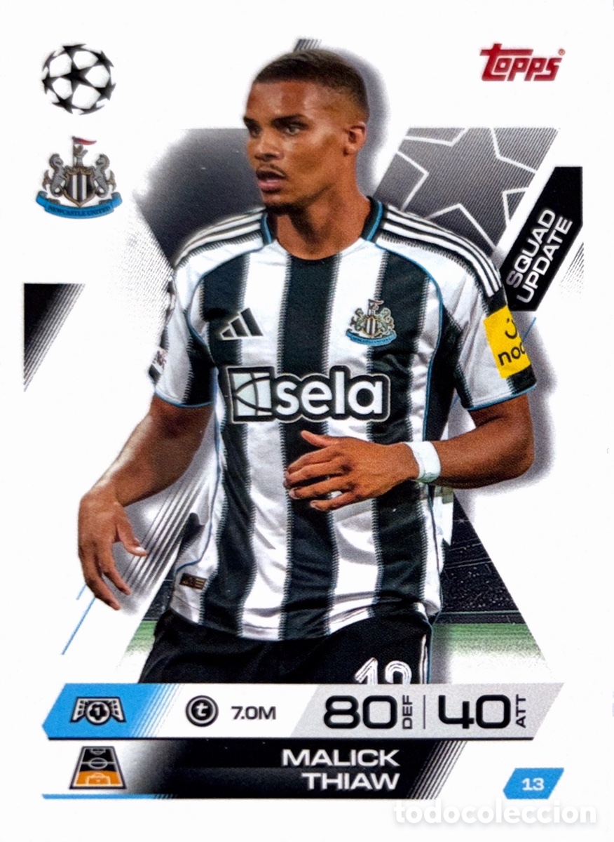 Cromos de F&uacute;tbol: 13. Malick Thiaw - Newcastle United - (MATCH ATTAX EXTRA CHAMPIONS LEAGUE 2025/26) TOPPS
