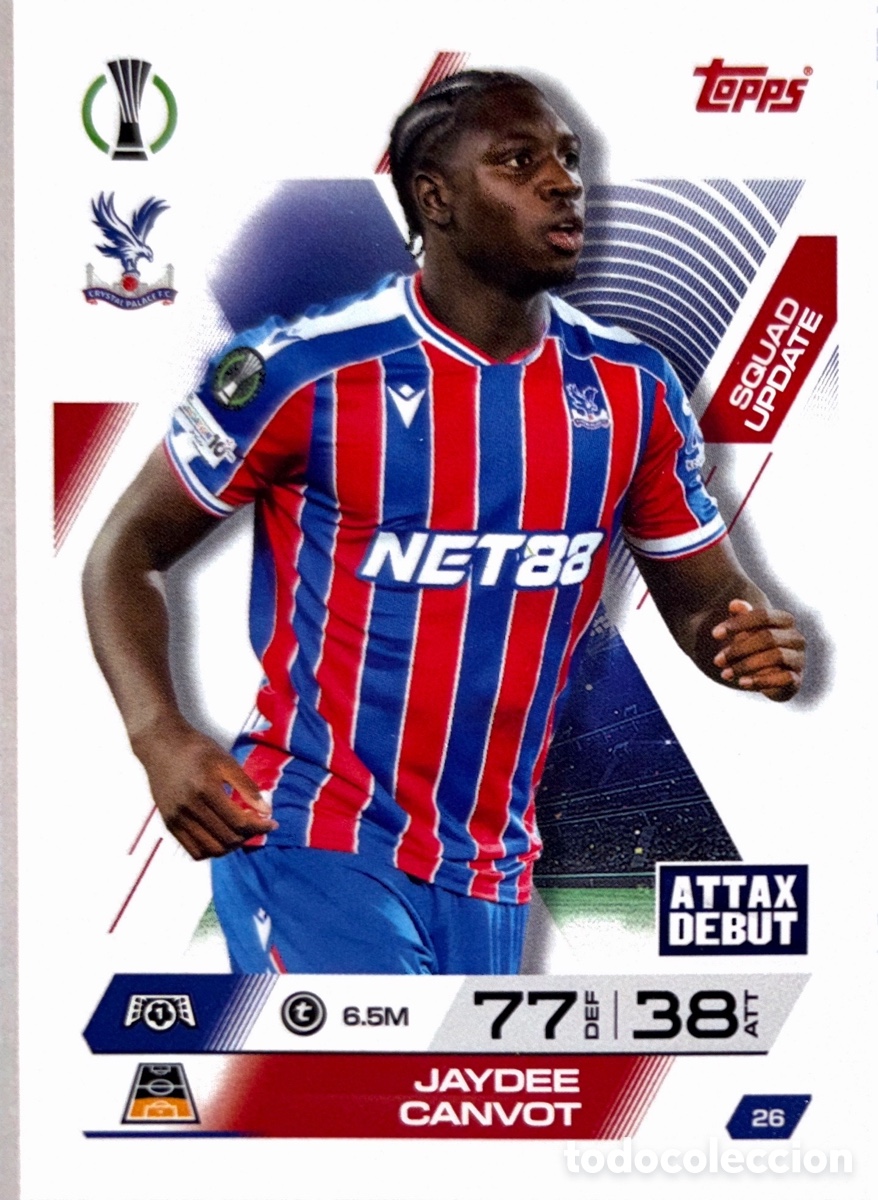 Cromos de F&uacute;tbol: 26. Jaydee Canvot - Crystal Palace -(MATCH ATTAX EXTRA CHAMPIONS LEAGUE 2025/26) TOPPS