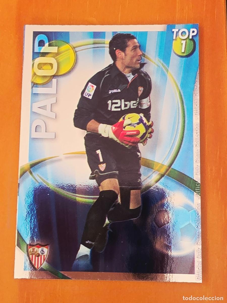 Cromos de F&uacute;tbol: 543 Andr&eacute;s Palop, Sevilla FC, TOP 1 azul, Mundicromo Sport Fichas Quiz de la Liga 2010 2011