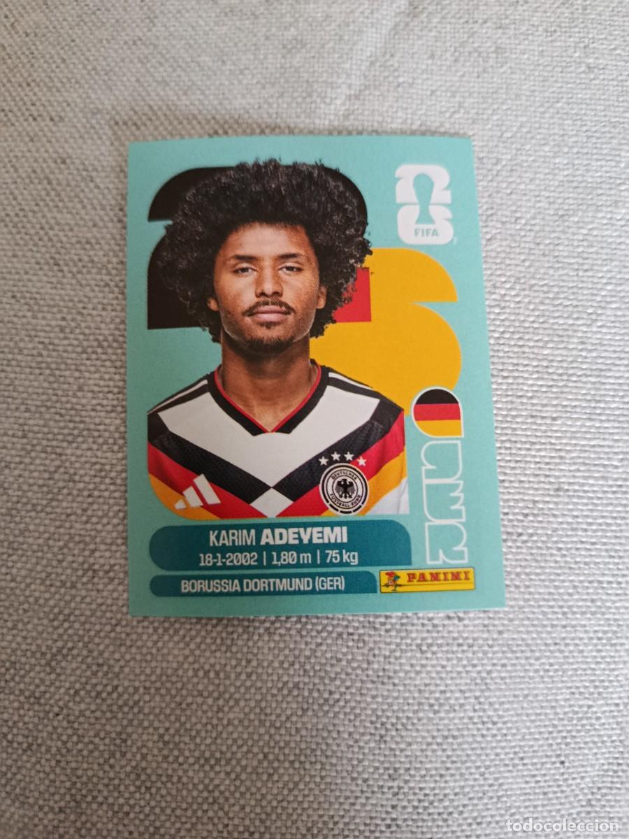 Fu&szlig;ball-Sticker: Panini Mundial 2026 Estados Unidos-Mexico. 19- Adeyemi. Alemania. Nunca pegado.