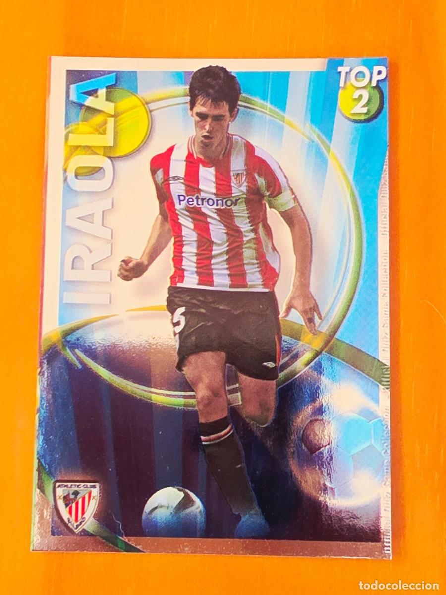 Fu&szlig;ball-Sticker: 552 Iraola, Athletic Club de Bilbao, TOP 2 azul, Mundicromo Sport Fichas Quiz de la Liga 2010 2011