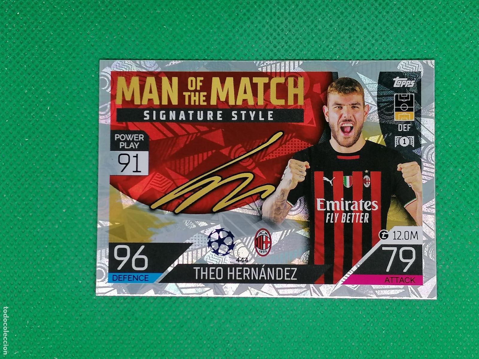 Cromos de F&uacute;tbol: 444 THEO HERNANDEZ MILAN MATCH SIGNATURE ⚽ TOPPS MATCH ATTAX CHAMPIONS 2022 2023 22 23 ⚽