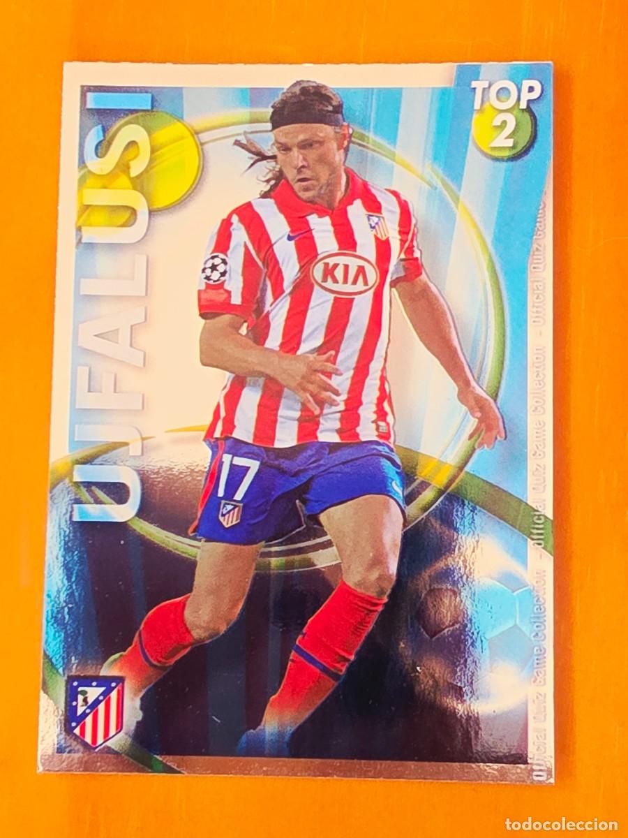 Cartes &agrave; collectionner de Football: 553 Ujfalusi, Atl&eacute;tico de Madrid, TOP 2 azul, Mundicromo Sport Fichas Quiz de la Liga 2010 2011