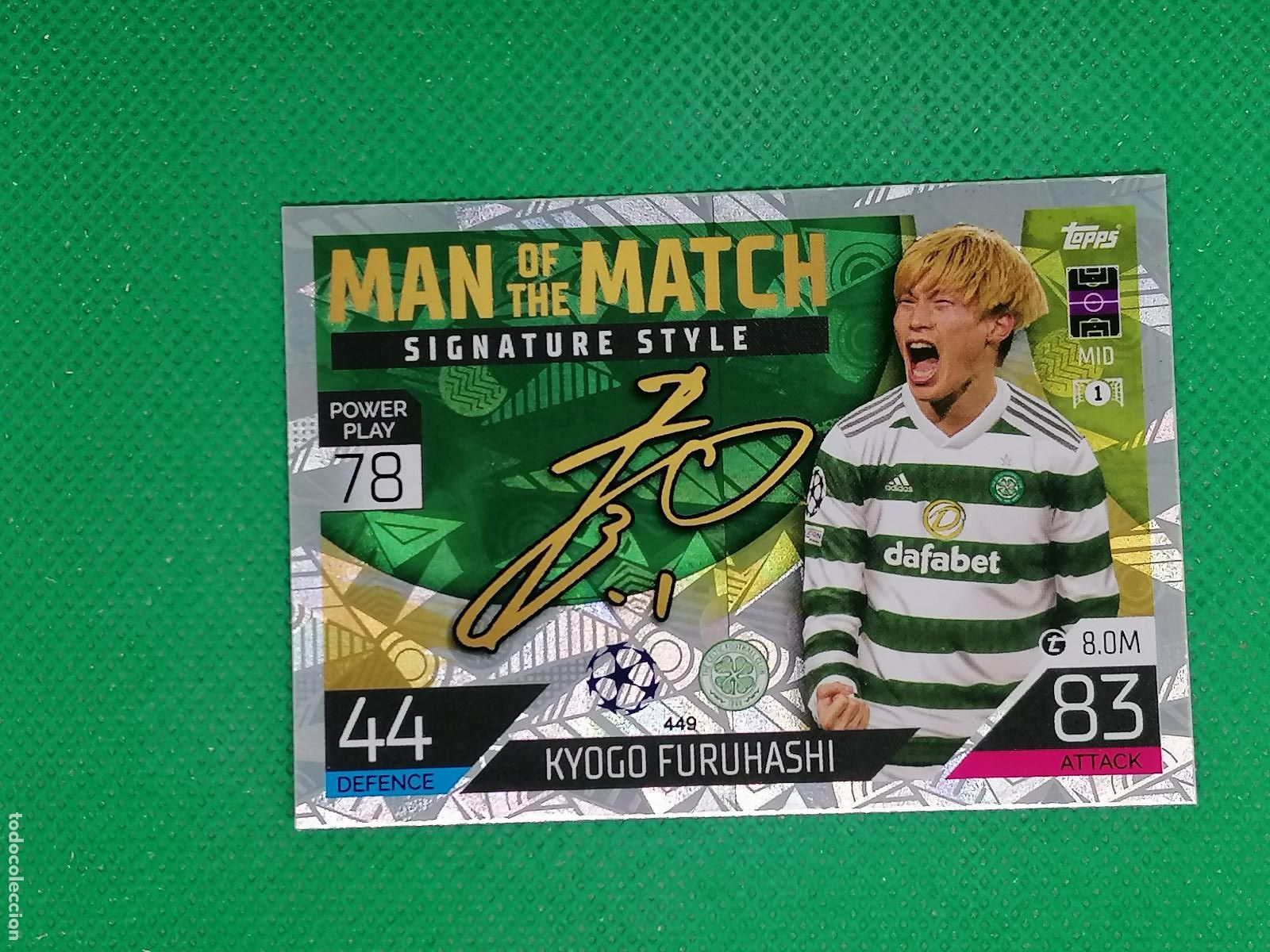 Cartes &agrave; collectionner de Football: 449 KYOGO FURUHASHI CELTIC MATCH SIGNATURE ⚽ TOPPS MATCH ATTAX CHAMPIONS 2022 2023 22 23 ⚽
