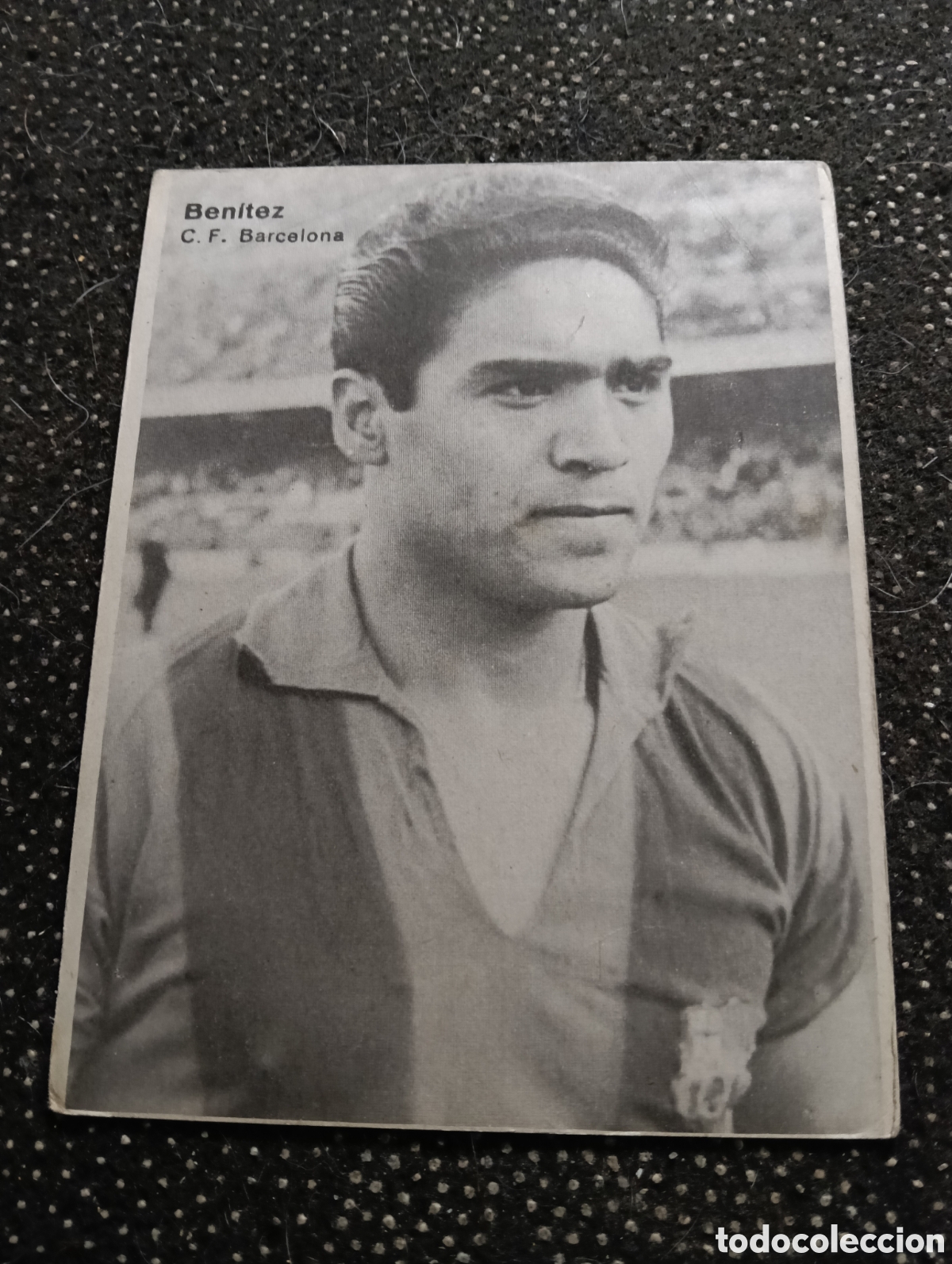 Figurine di Calcio: Cromo de Dos caras, en una BENITEZ del F.C. BARCELONA y por la otra la plantilla del F.C. BARCELONA