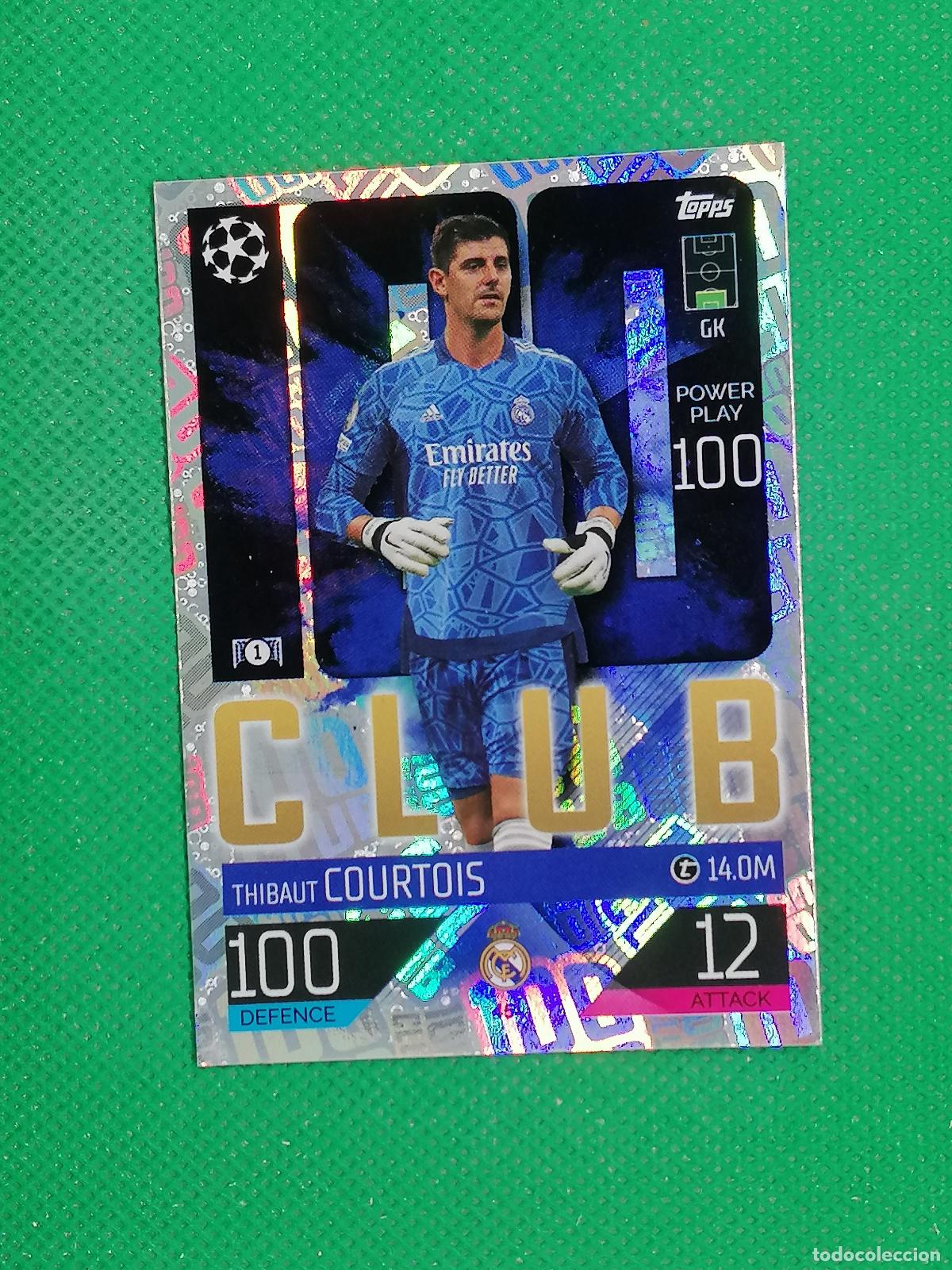 Figurine di Calcio: 451 THIBAUT COURTOIS REAL MADRID CLUB 100 ⚽ TOPPS MATCH ATTAX CHAMPIONS 2022 2023 22 23 ⚽