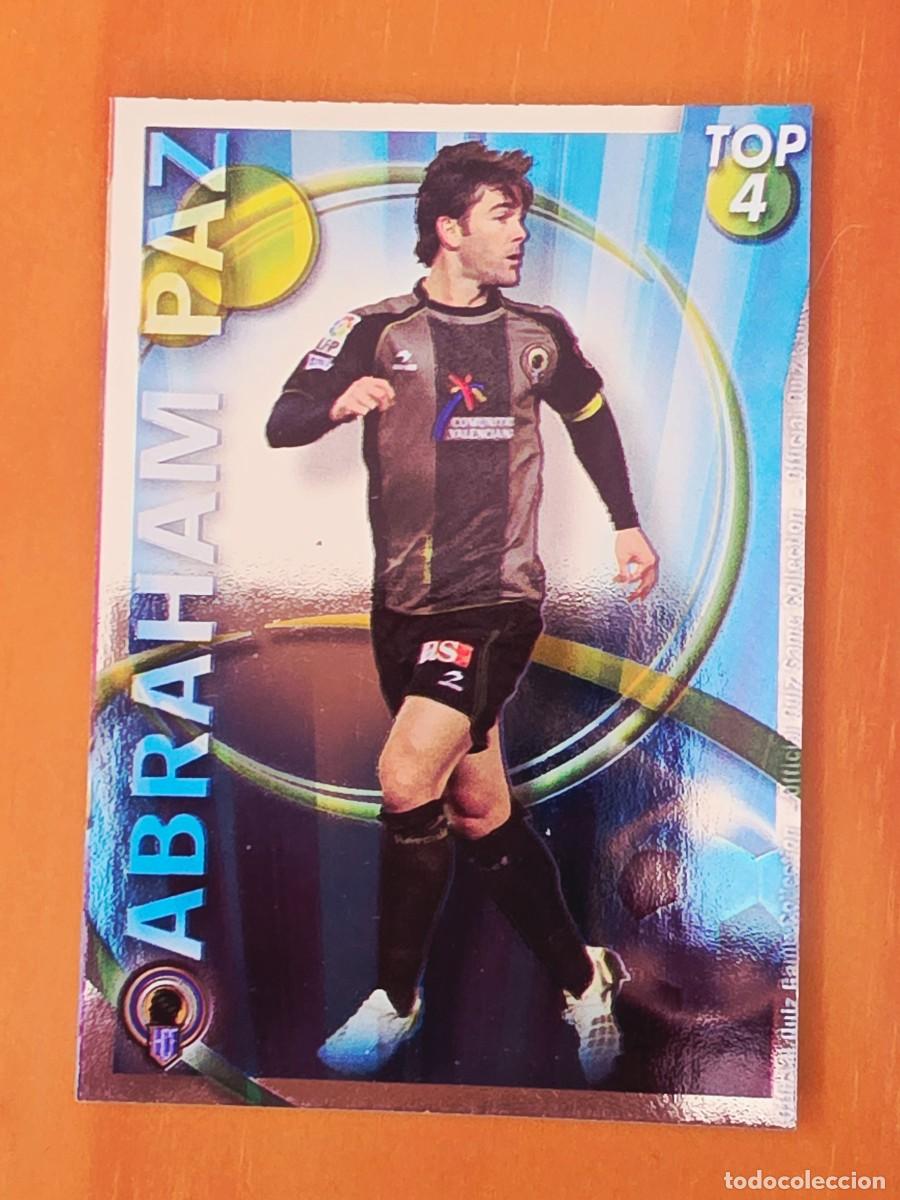 Cromos de F&uacute;tbol: 566 Abraham Paz, H&eacute;rcules CF, TOP 4 azul, Mundicromo Sport Fichas Quiz de la Liga 2010 2011