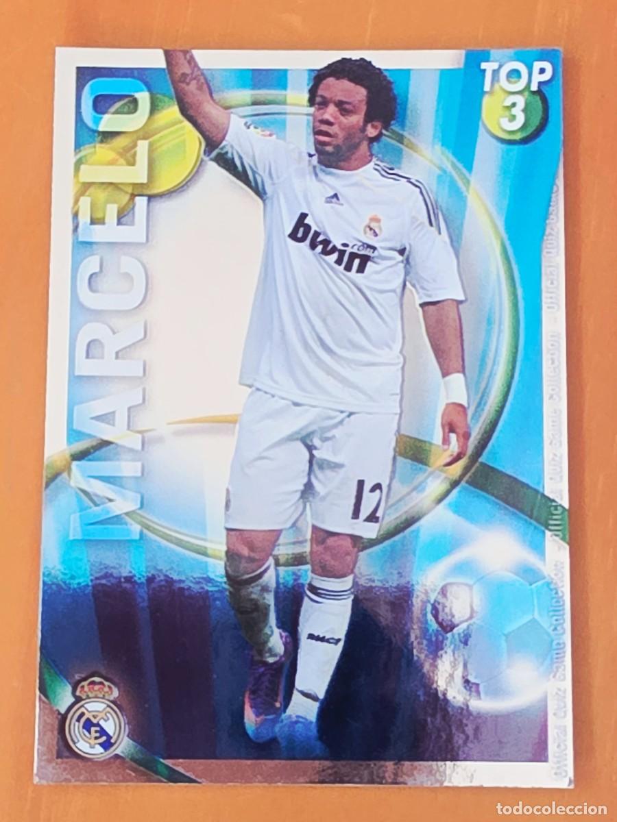 Cromos de F&uacute;tbol: 578 Marcelo, Real Madrid, TOP 3 azul, Mundicromo Sport Fichas Quiz de la Liga 2010 2011