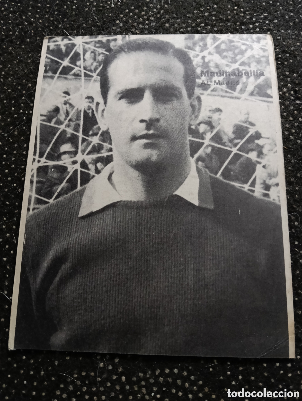 Cromos de F&uacute;tbol: Cromo de Dos caras, en una Feliciano Rodr&iacute;guez del At. Madrid y en la otra Juan Ignacio Madinabeitia