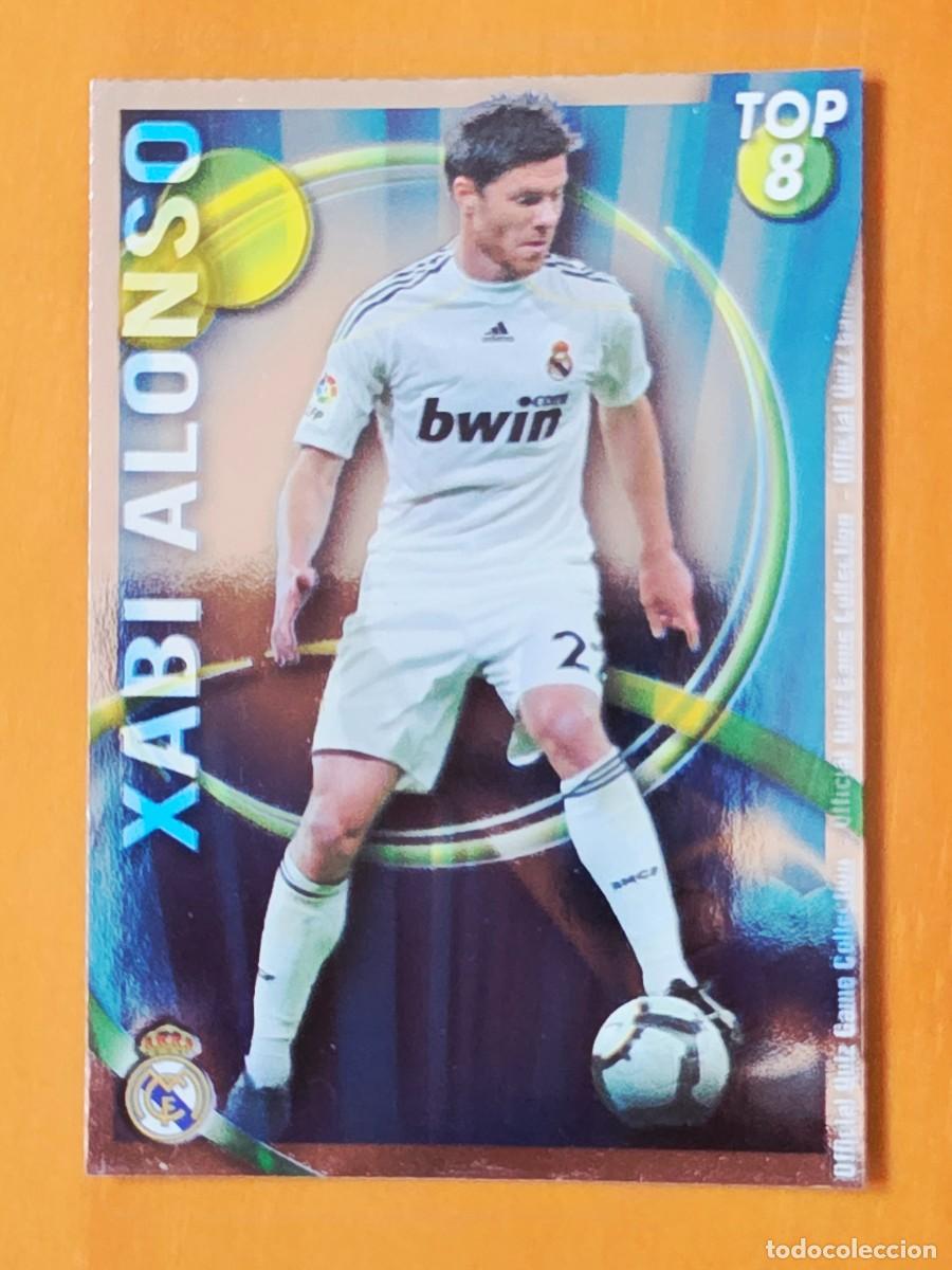 Cromos de F&uacute;tbol: 605 Xabi Alonso, Real Madrid, TOP 8 azul, Mundicromo Sport Fichas Quiz de la Liga 2010 2011