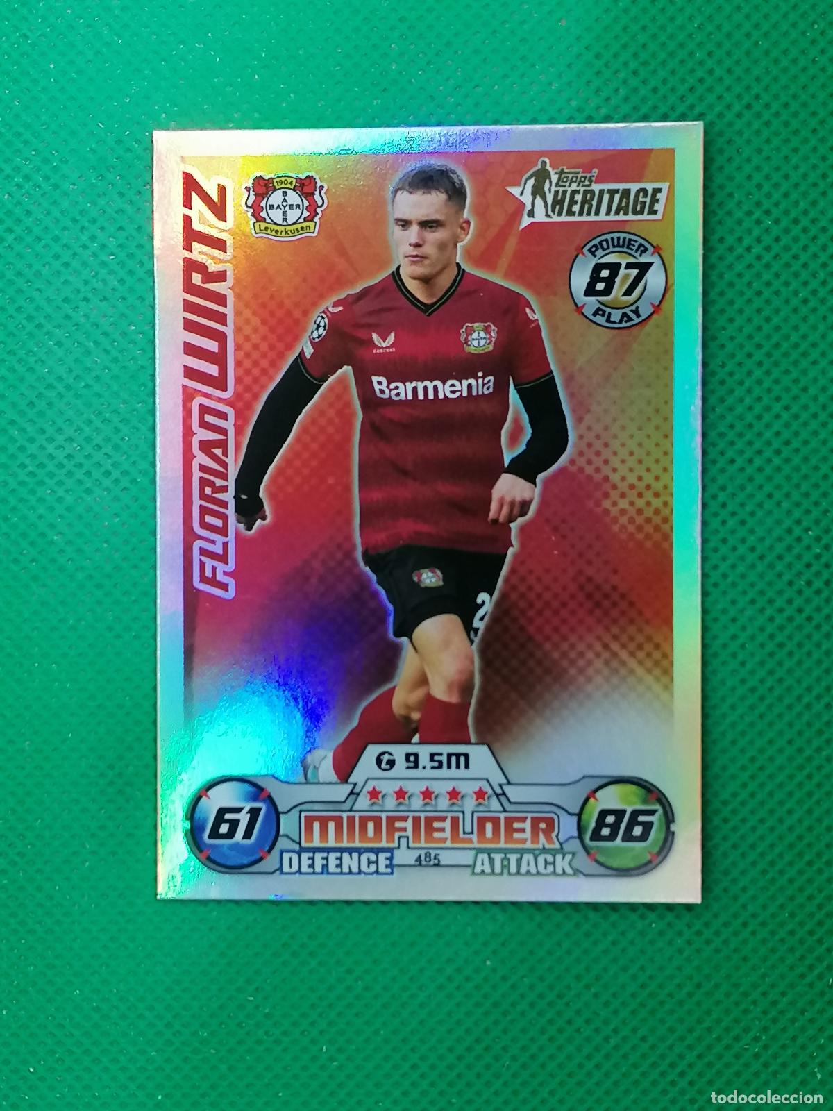 Cromos de F&uacute;tbol: 485 FLORIAN WIRTZ BAYER LEVERKUSEN HERITAGE ⚽ TOPPS MATCH ATTAX CHAMPIONS 2022 2023 22 23 ⚽