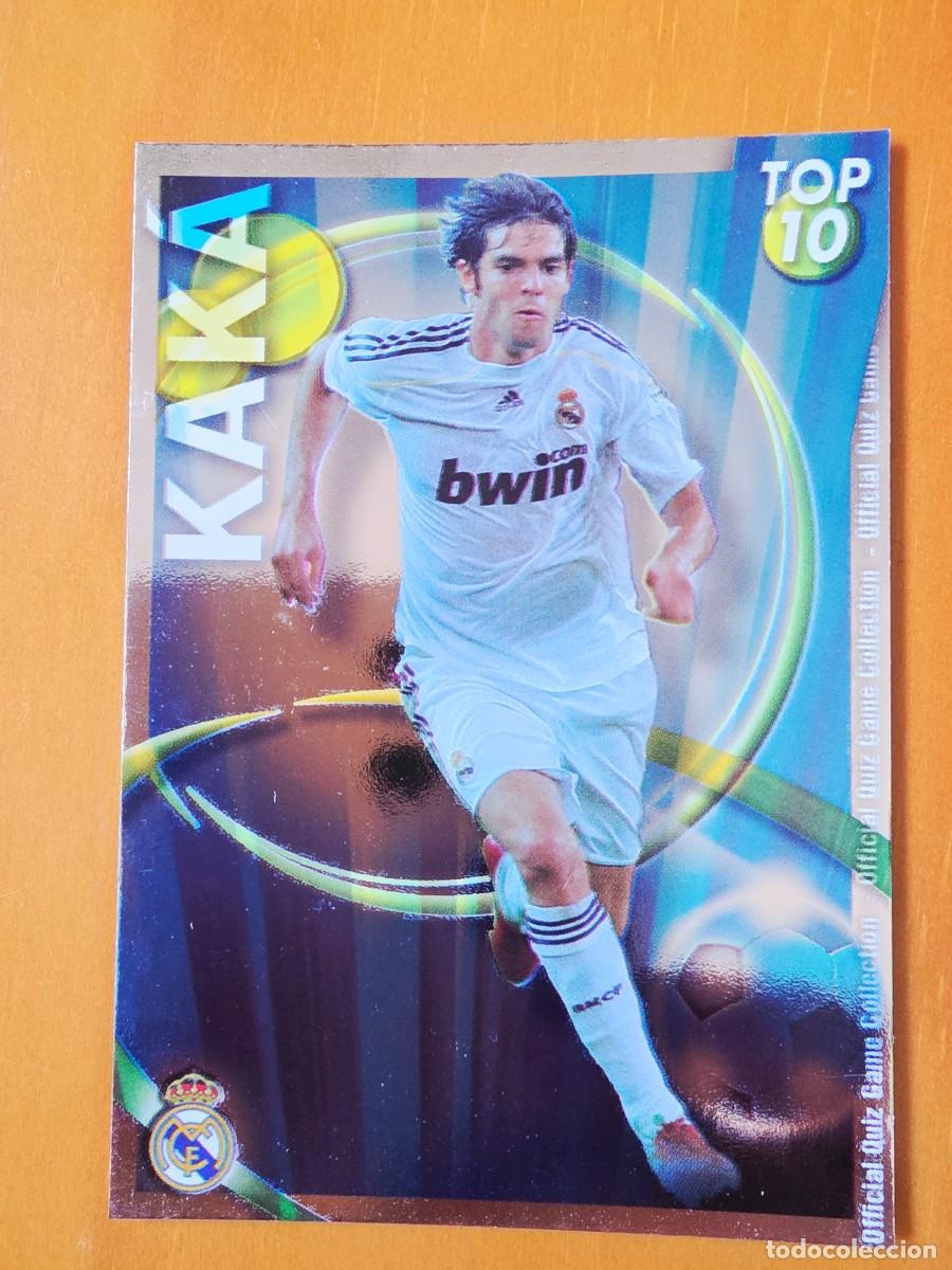 Cromos de F&uacute;tbol: 614 Kak&aacute;, Real Madrid, TOP 10 azul, Mundicromo Sport Fichas Quiz de la Liga 2010 2011