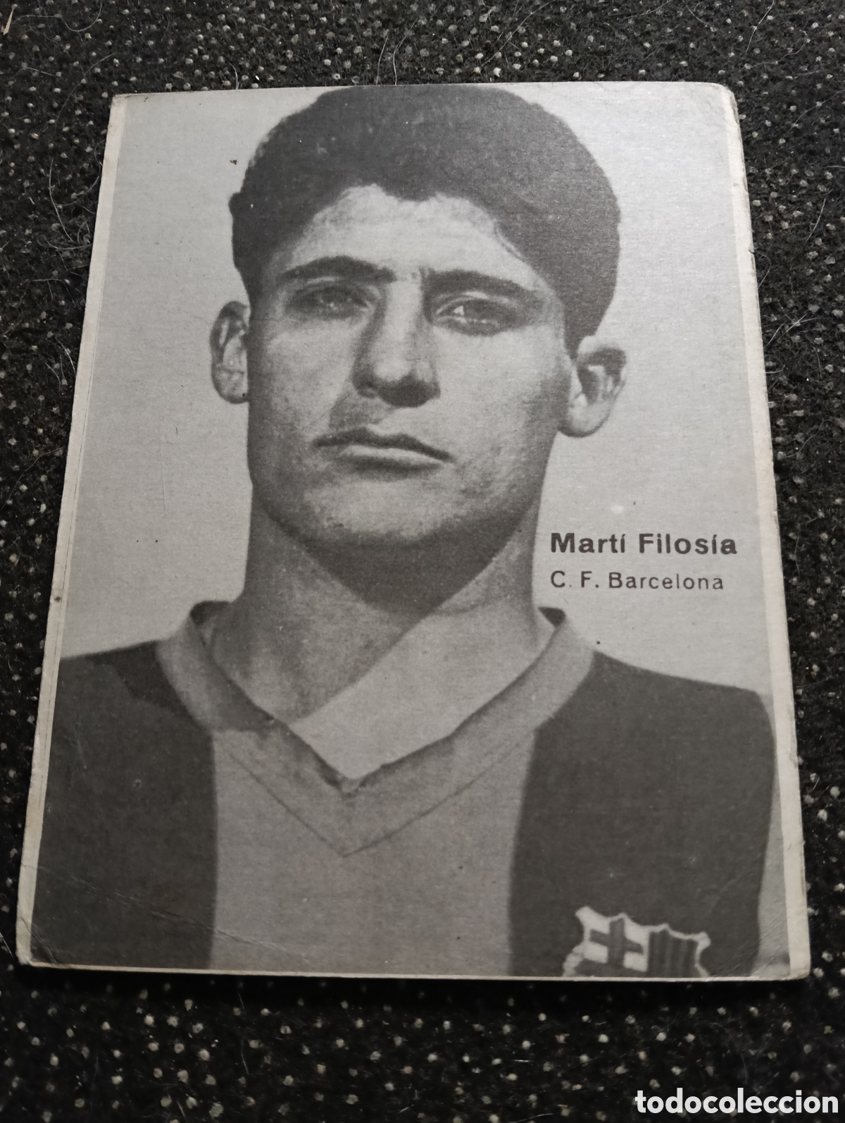 Cromos de F&uacute;tbol: Cromo de Dos caras, en una Mart&iacute; Filosia del F.C. Barcelona y por la otra Jos&eacute; Mar&iacute;a Fuste de F.C. B