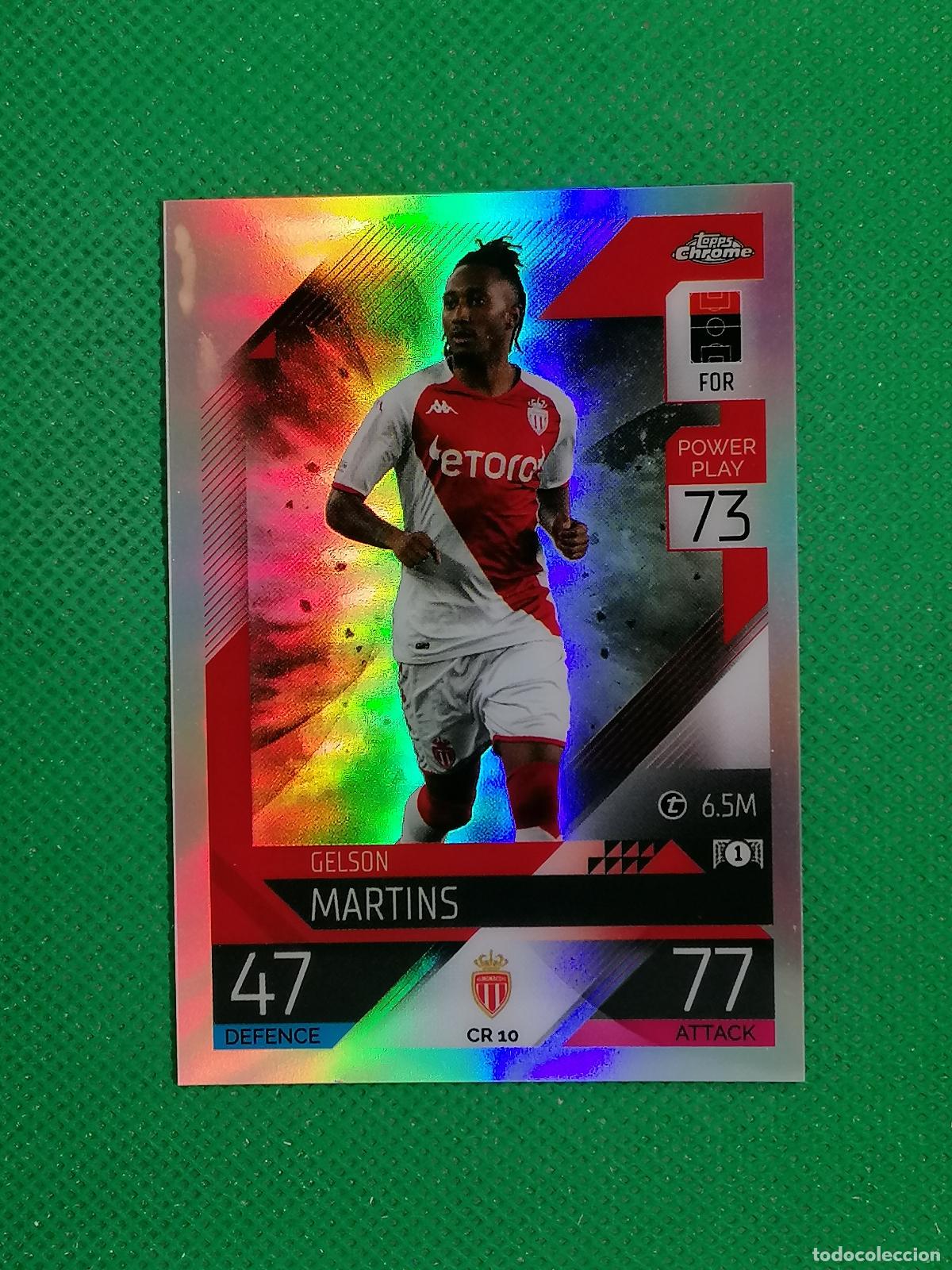 Cartes &agrave; collectionner de Football: CR 10 GELSON MARTINS MONACO CHROME PREVIEW ⚽TOPPS MATCH ATTAX CHAMPIONS 2022 2023 22 23 ⚽