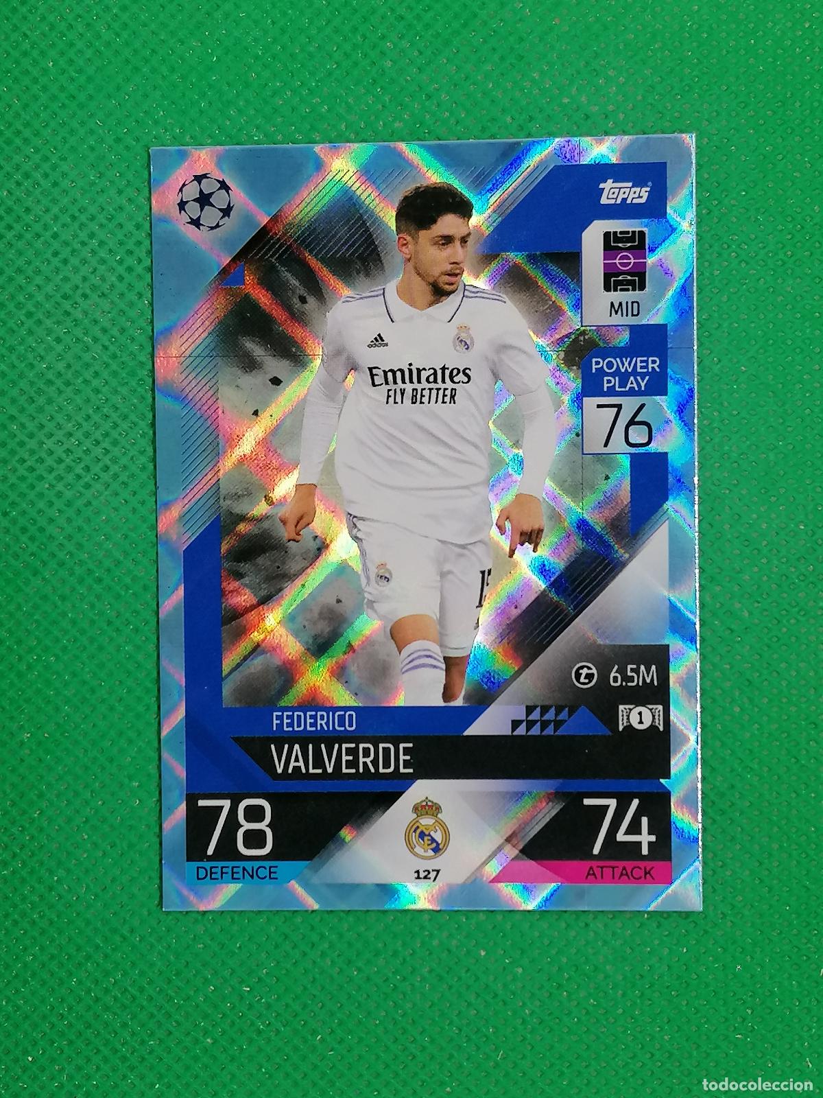 Cromos de F&uacute;tbol: 127 FEDERICO VALVERDE REAL MADRID PARALELA CRYSTAL ⚽TOPPS MATCH ATTAX CHAMPIONS 2022 2023 22 23 ⚽