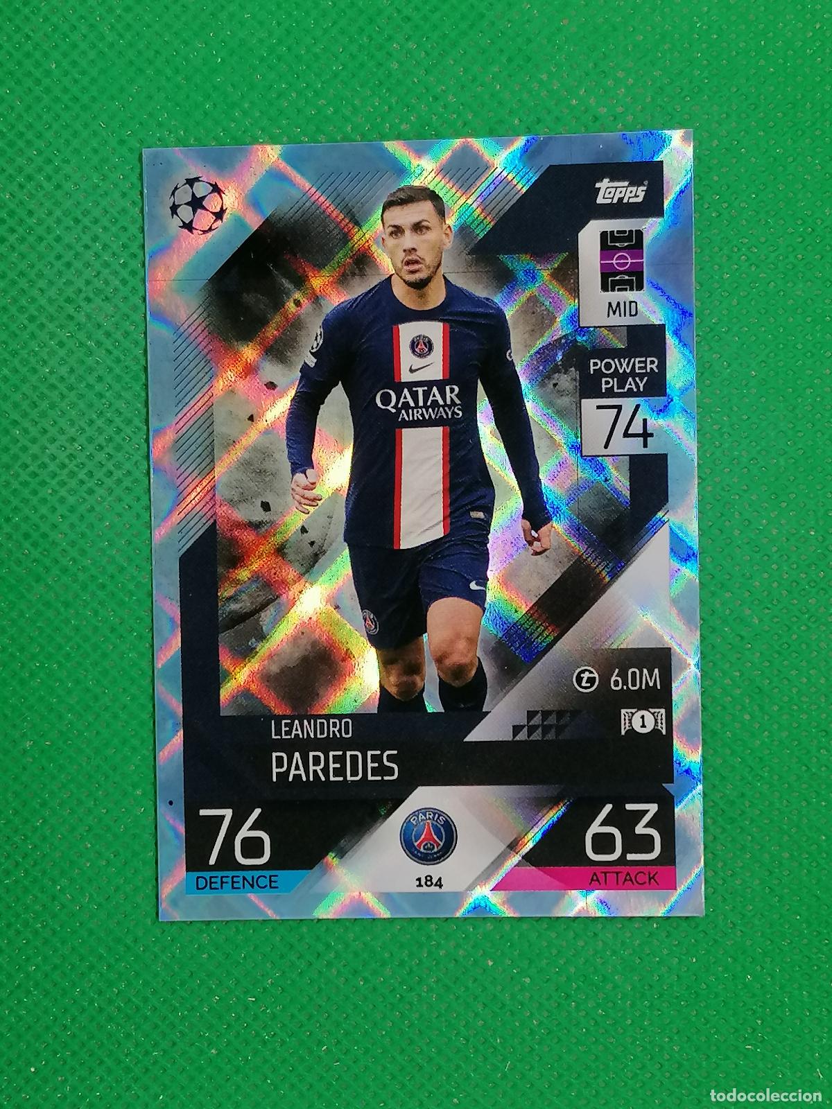 Figurine di Calcio: 184 LEANDRO PAREDES PARIS PSG PARALELA CRYSTAL ⚽TOPPS MATCH ATTAX CHAMPIONS 2022 2023 22 23 ⚽