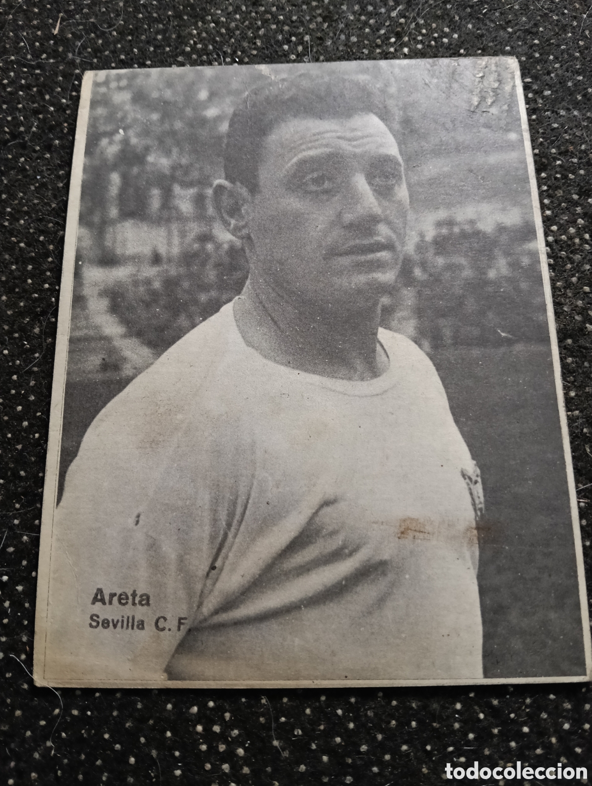 Cromos de F&uacute;tbol: Cromo de Dos caras, en una Areta, del Sevilla C.F y en la otra Juan Maraver del Sevilla C.F. de Gr&aacute;f