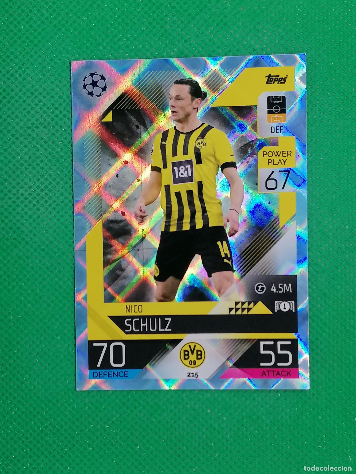 Cromos de F&uacute;tbol: 215 NICO SCHULZ BORUSSIA DORTMUND PARALELA CRYSTAL ⚽TOPPS MATCH ATTAX CHAMPIONS 2022 2023 22 23 ⚽