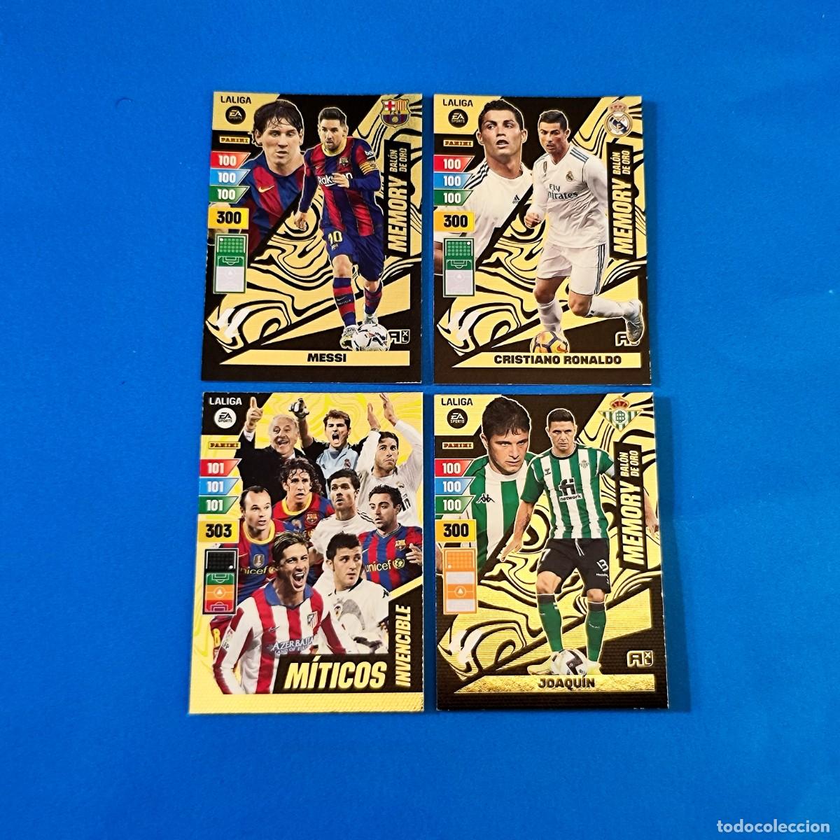 Cromos de F&uacute;tbol: Adrenalyn 2023 2024 / 23 24 M&iacute;ticos Invencible Joaqu&iacute;n Cristiano Ronaldo Messi Memory Bal&oacute;n de Oro