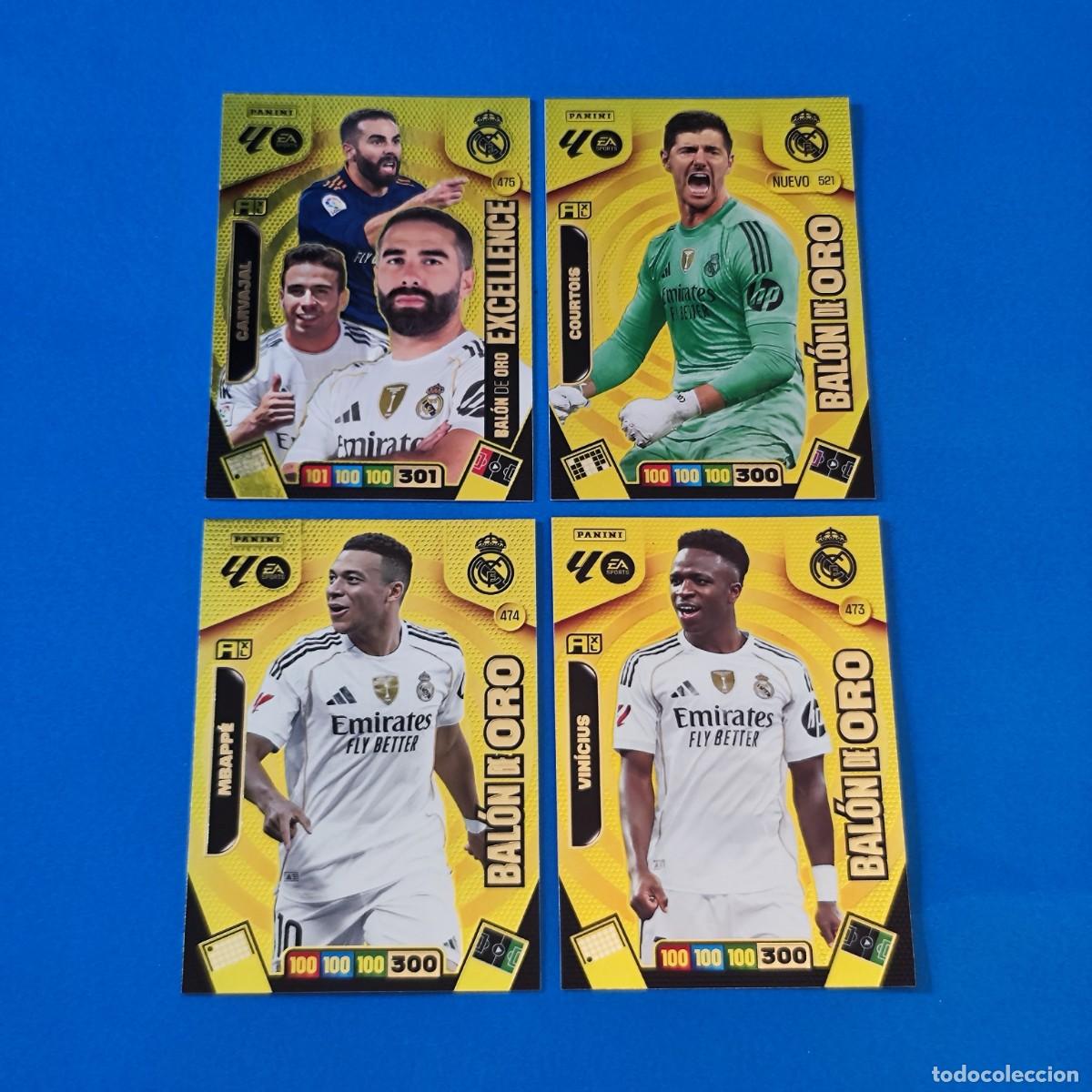 Cromos de F&uacute;tbol: Adrenalyn 2025 2026 / 25 26 Nuevo Bal&oacute;n de Oro Courtois 521 Mbapp&eacute; Vinicius Carvajal Excellence