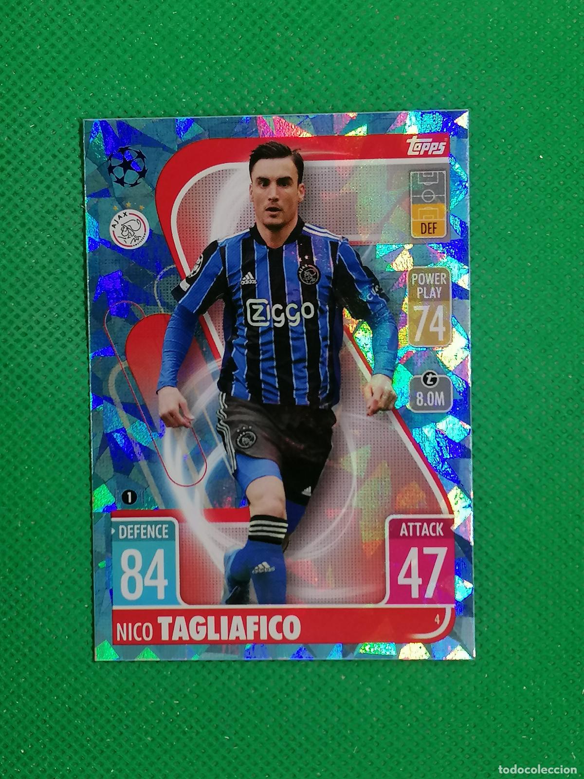 Cromos de F&uacute;tbol: 4 NICO TAGLIAFICO AJAX PARALELA CRYSTAL ⚽TOPPS MATCH ATTAX CHAMPIONS 2021 2022 21 22 ⚽