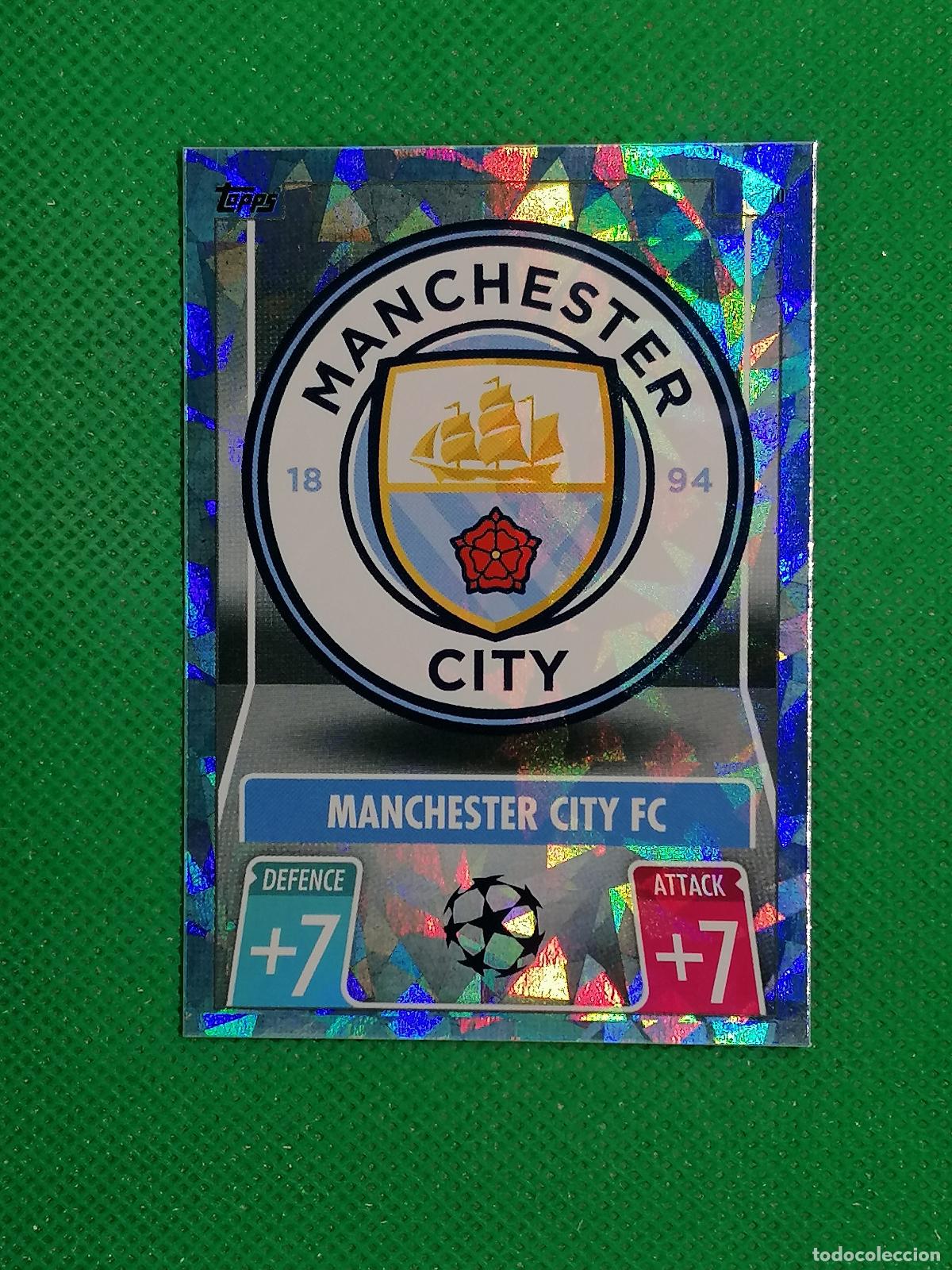 Cromos de F&uacute;tbol: 10 ESCUDO MANCHESTER CITY PARALELA CRYSTAL ⚽TOPPS MATCH ATTAX CHAMPIONS 2021 2022 21 22 ⚽