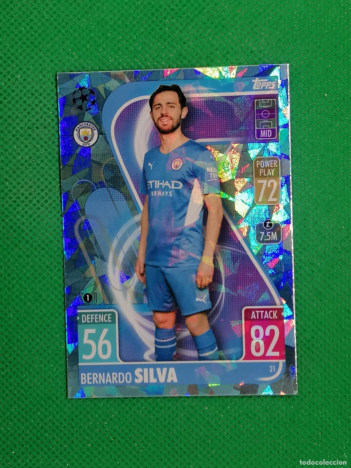 Cromos de F&uacute;tbol: 21 BERNARDO SILVA MANCHESTER CITY PARALELA CRYSTAL ⚽TOPPS MATCH ATTAX CHAMPIONS 2021 2022 21 22 ⚽