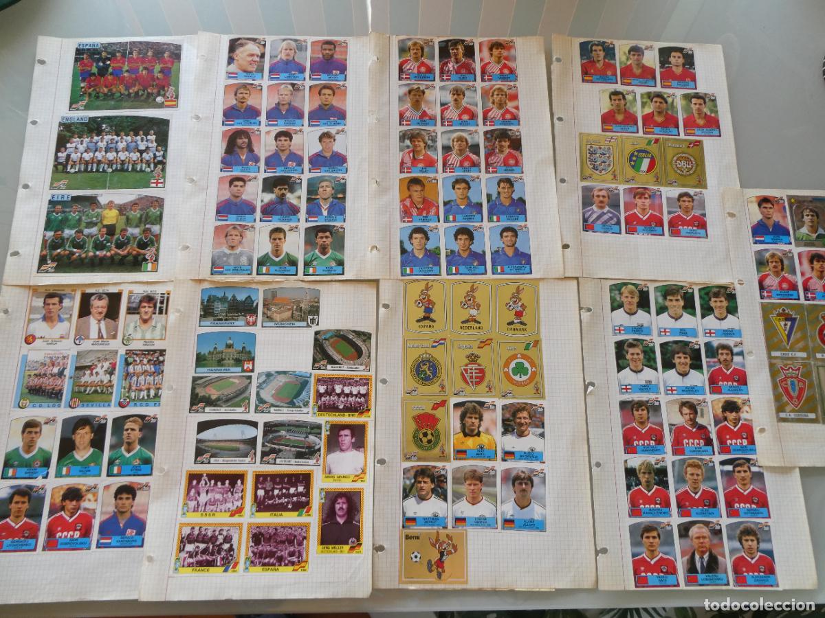 Cromos de Futebol: LOTE DE 229 CROMOS PEGADOS F&Uacute;TBOL. UEFA EUROCOPA ALEMANIA FEDERAL 88 1988. LIGA ESPA&Ntilde;A PANINI.
